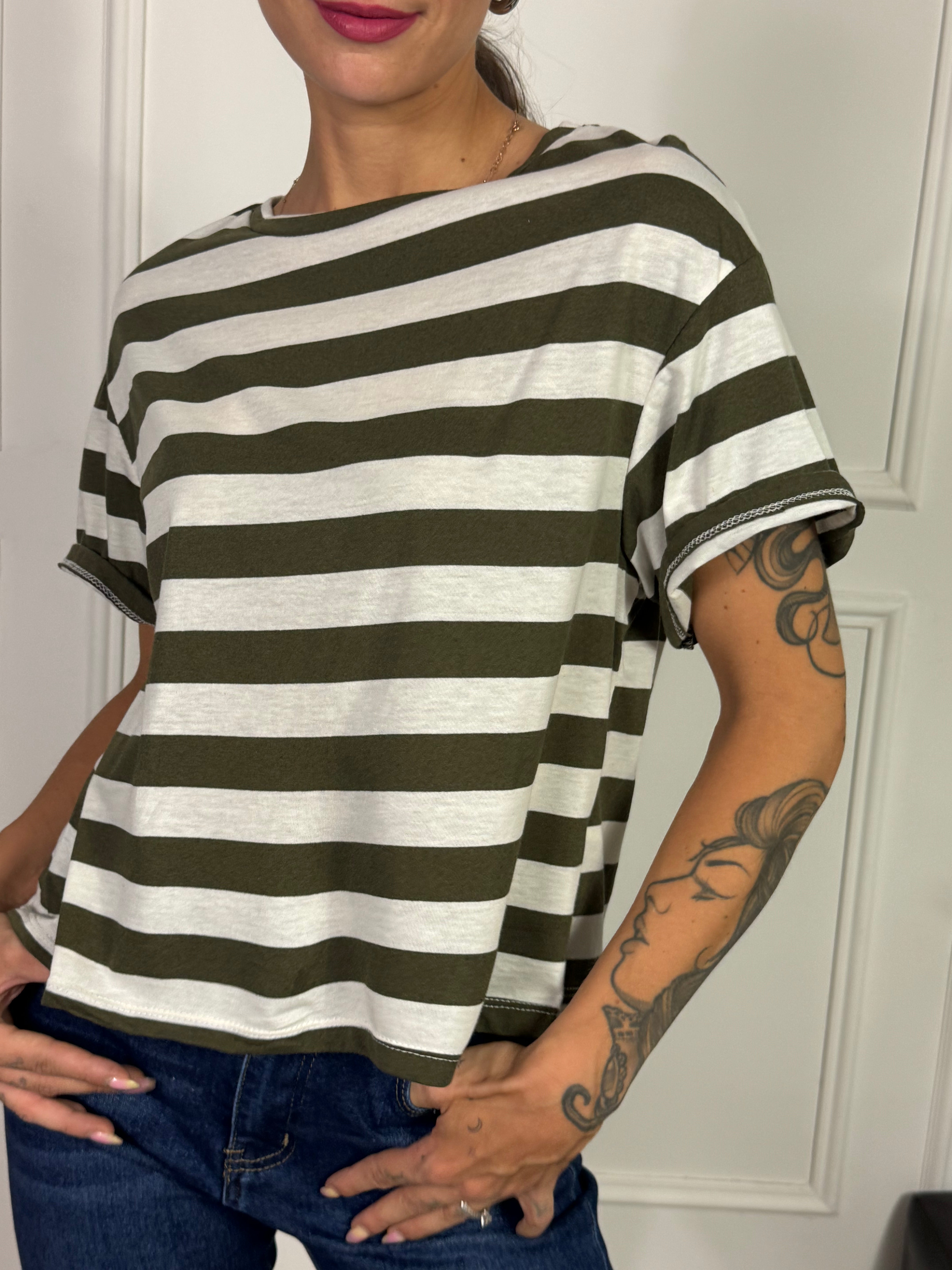 Maglia manica corta BOXY FIT Victoria ILMH  RIGHE
