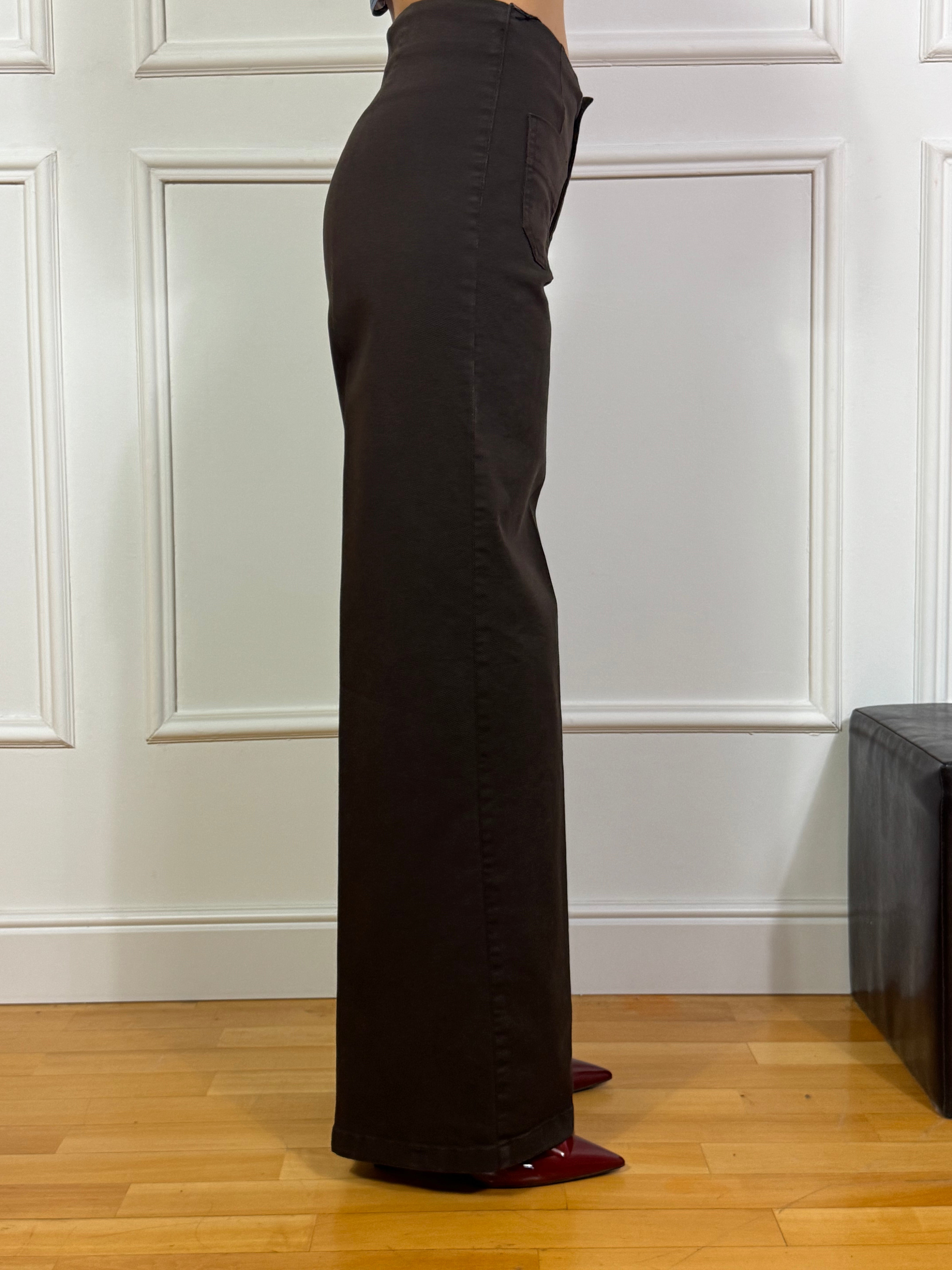 Pantalone in cotone wide leg Tensione In  con taschini frontali