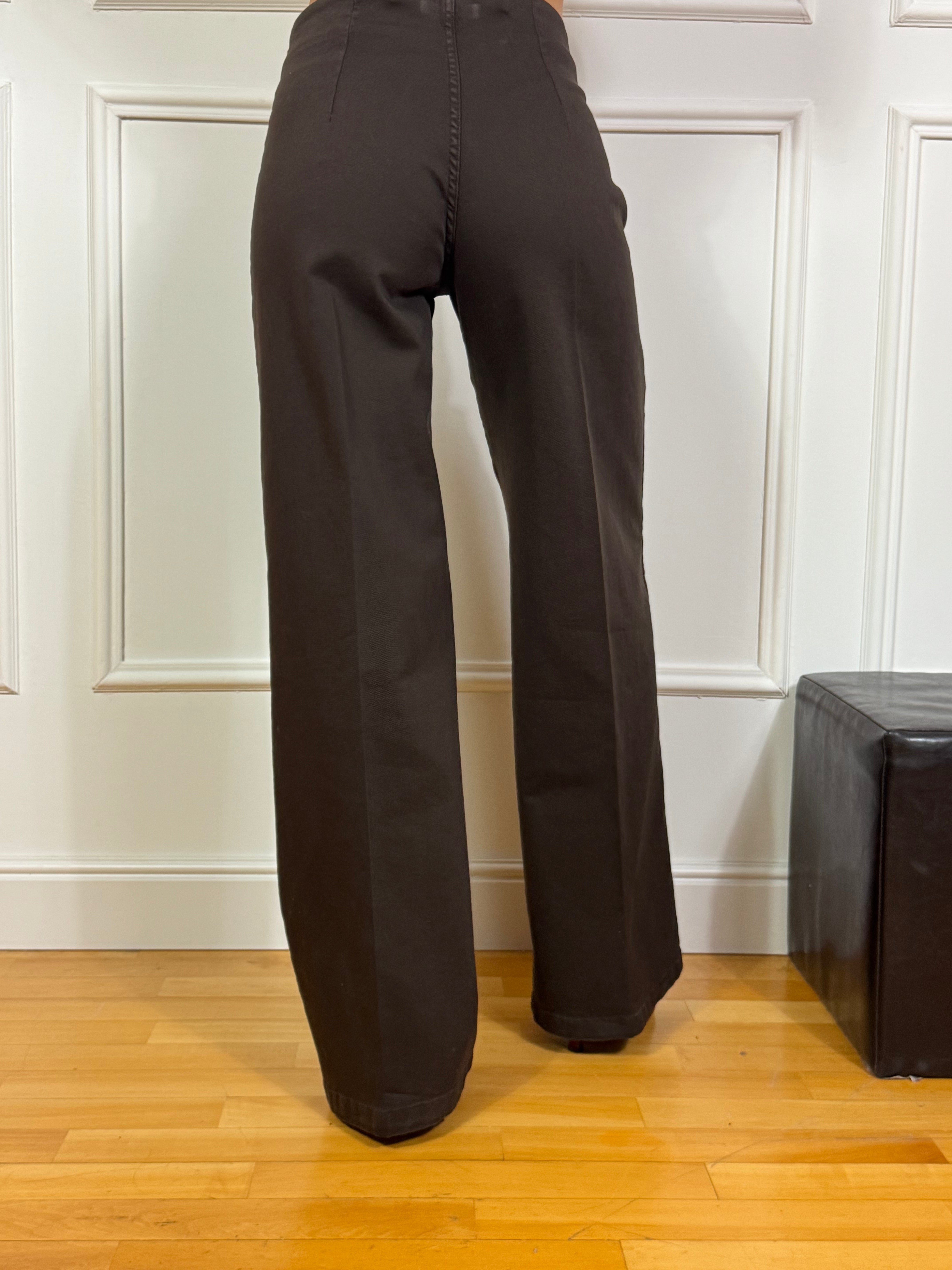 Pantalone in cotone wide leg Tensione In  con taschini frontali