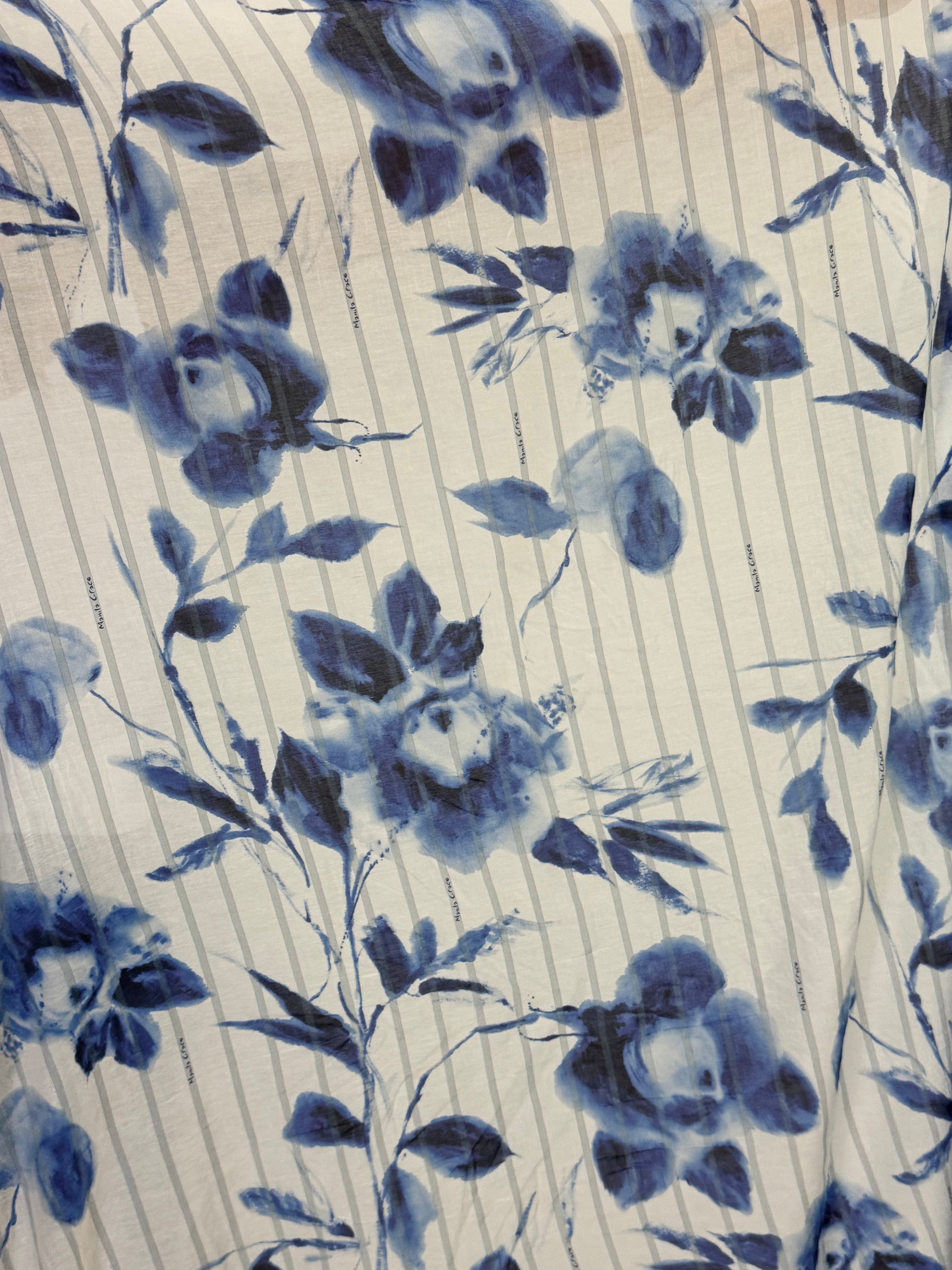 Foulard Manila Grace - F621CS - fantasia FIORI SFUMATI E RIGHE