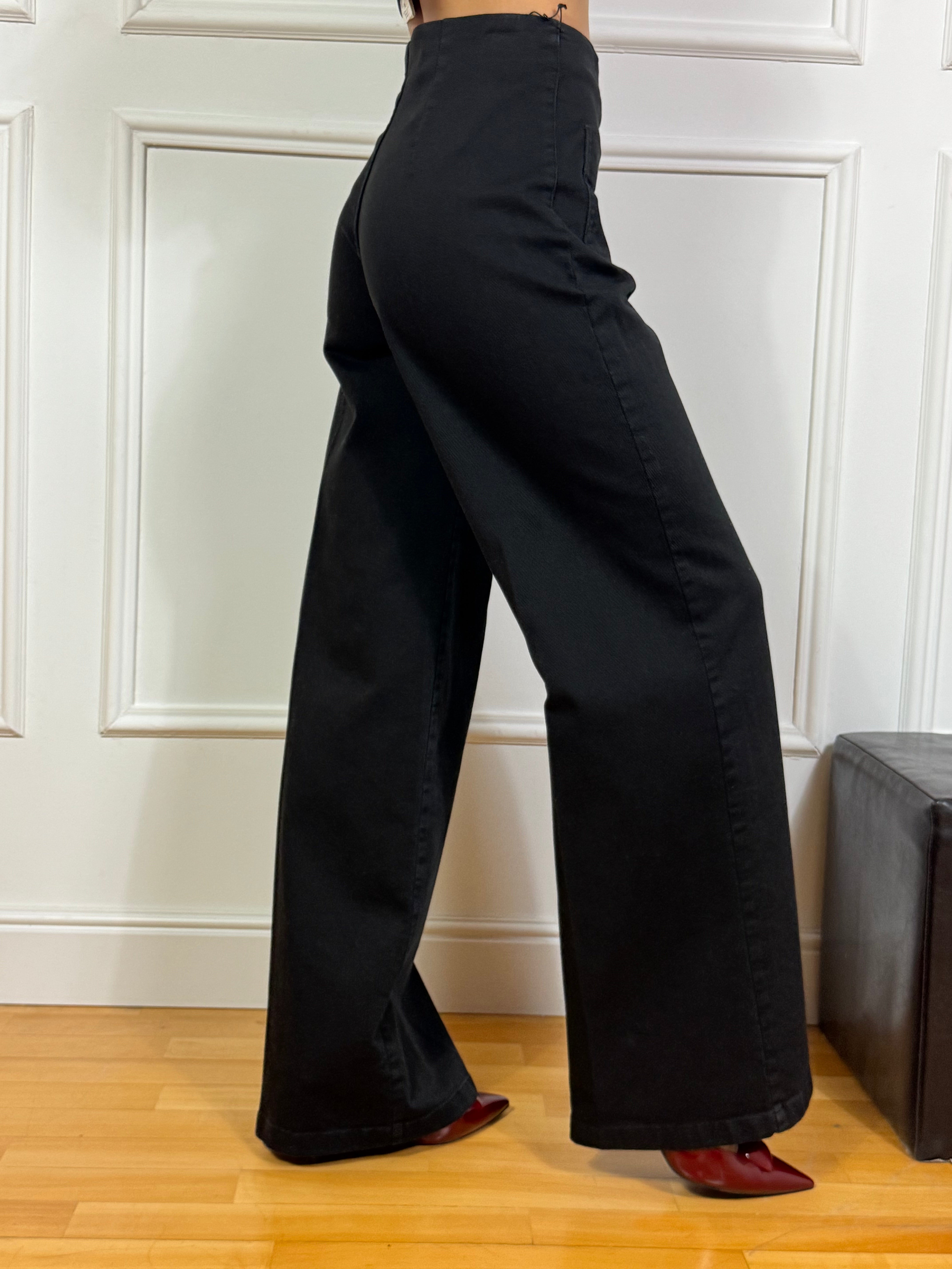 Pantalone in cotone wide leg Tensione In  con taschini frontali