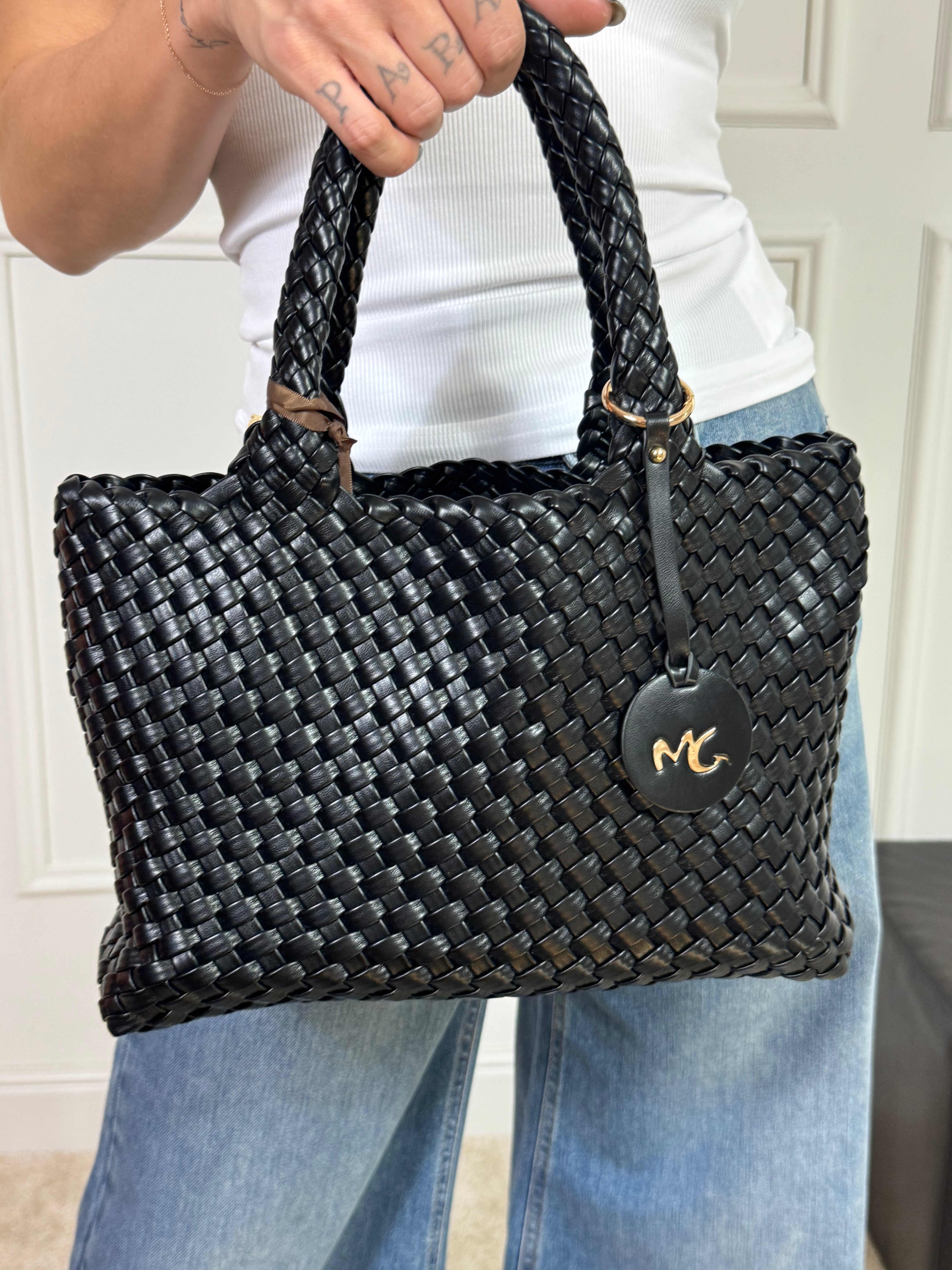 Borsa Manila Grace SHOPPING BAG ECOPELLE INTRECCIATA - ART. B818EU