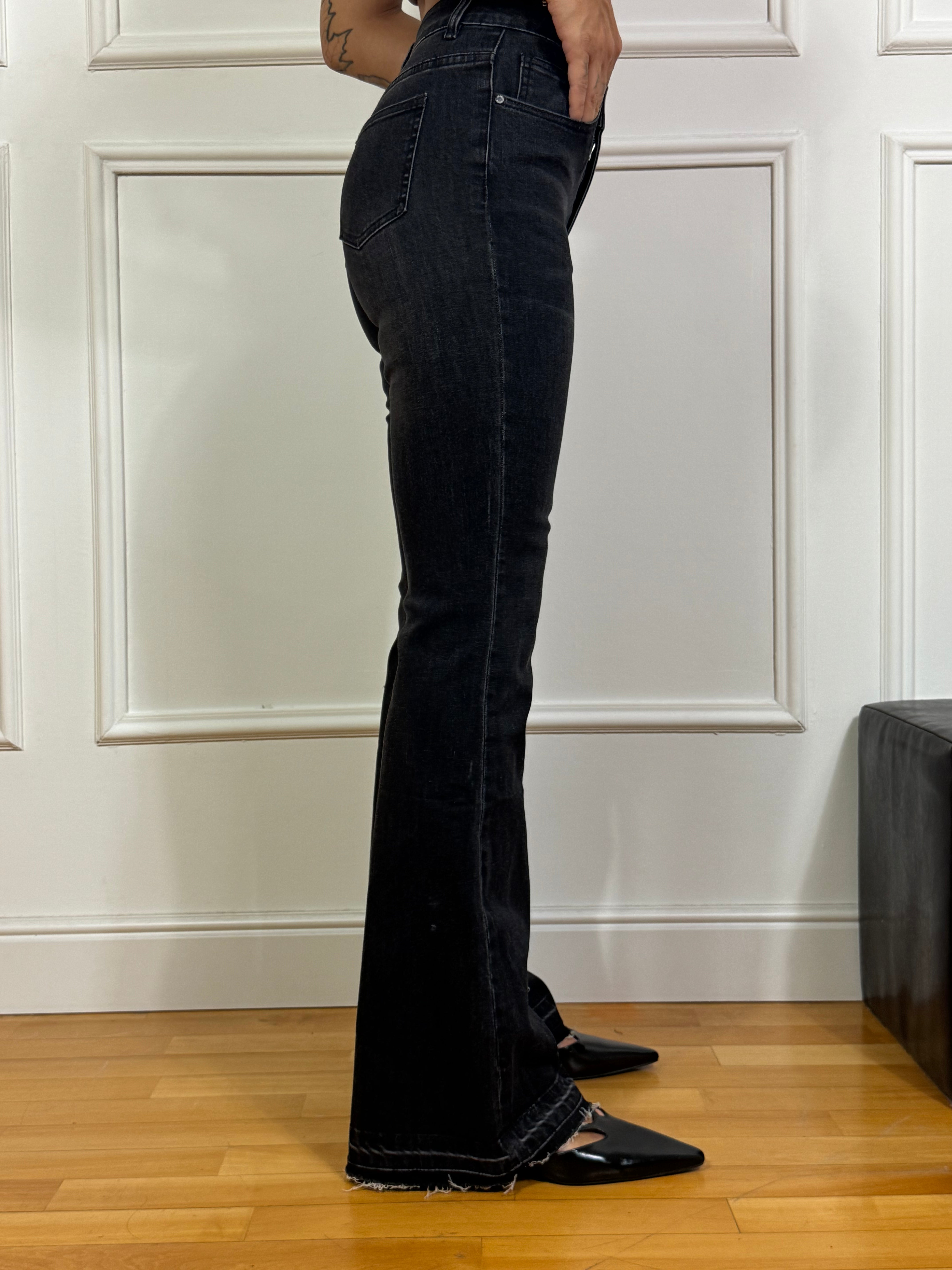 Jeans Susy Mix ZAMPA NERO DELAVE'
