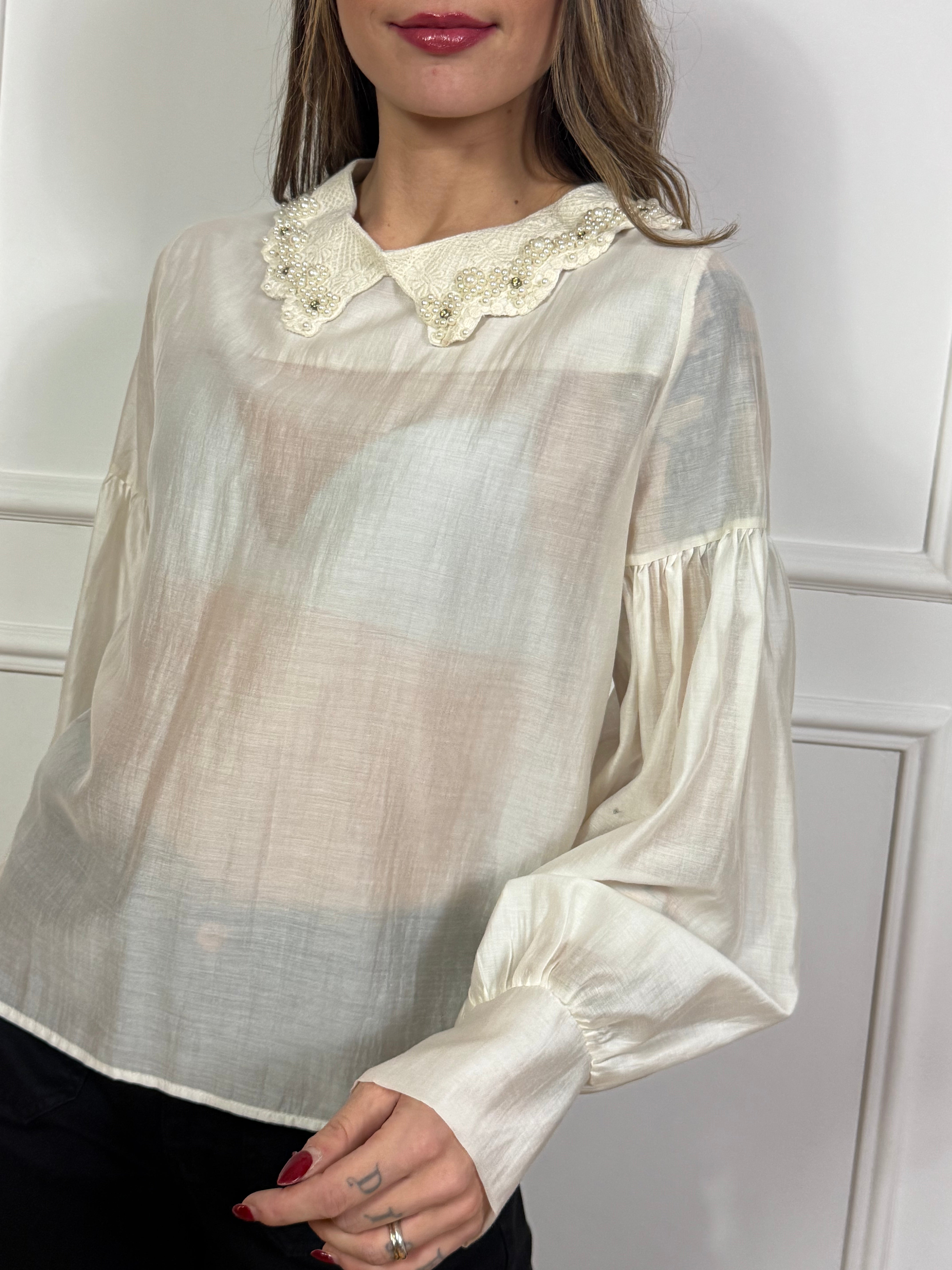 Camicia Tensione In con colletto removibile ricamo