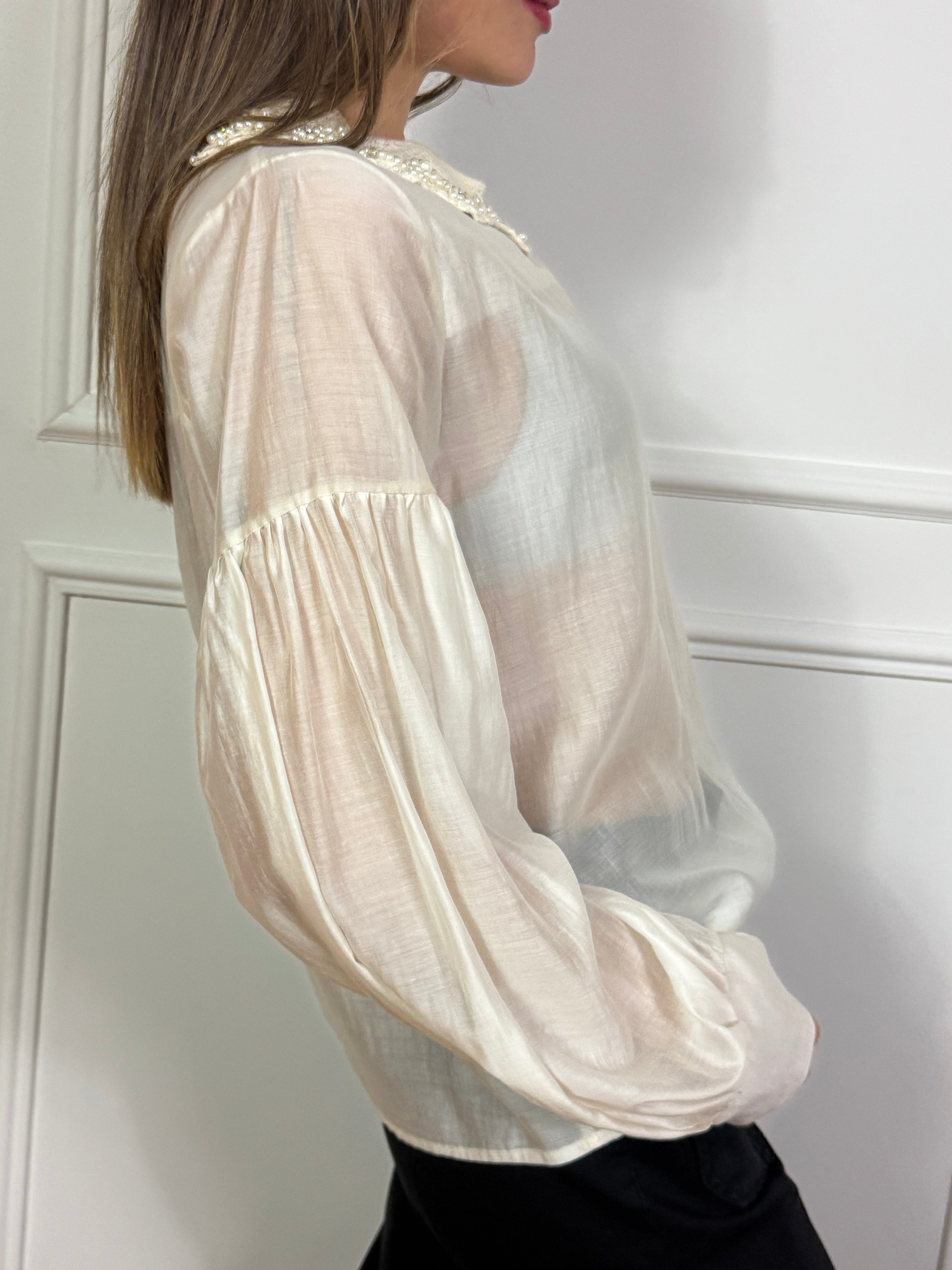 Camicia Tensione In con colletto removibile ricamo