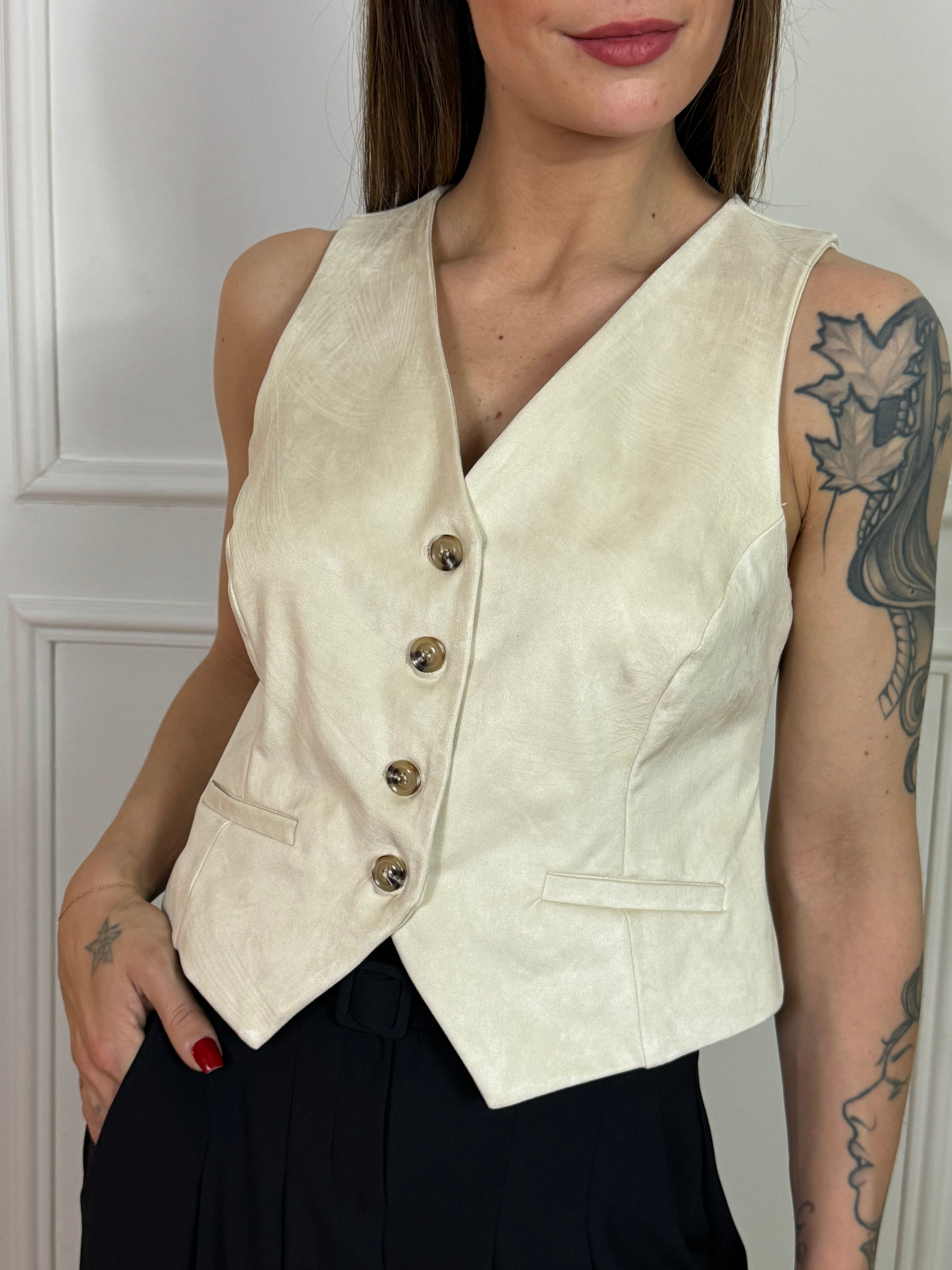 Gilet Tensione In dainetto PANNA