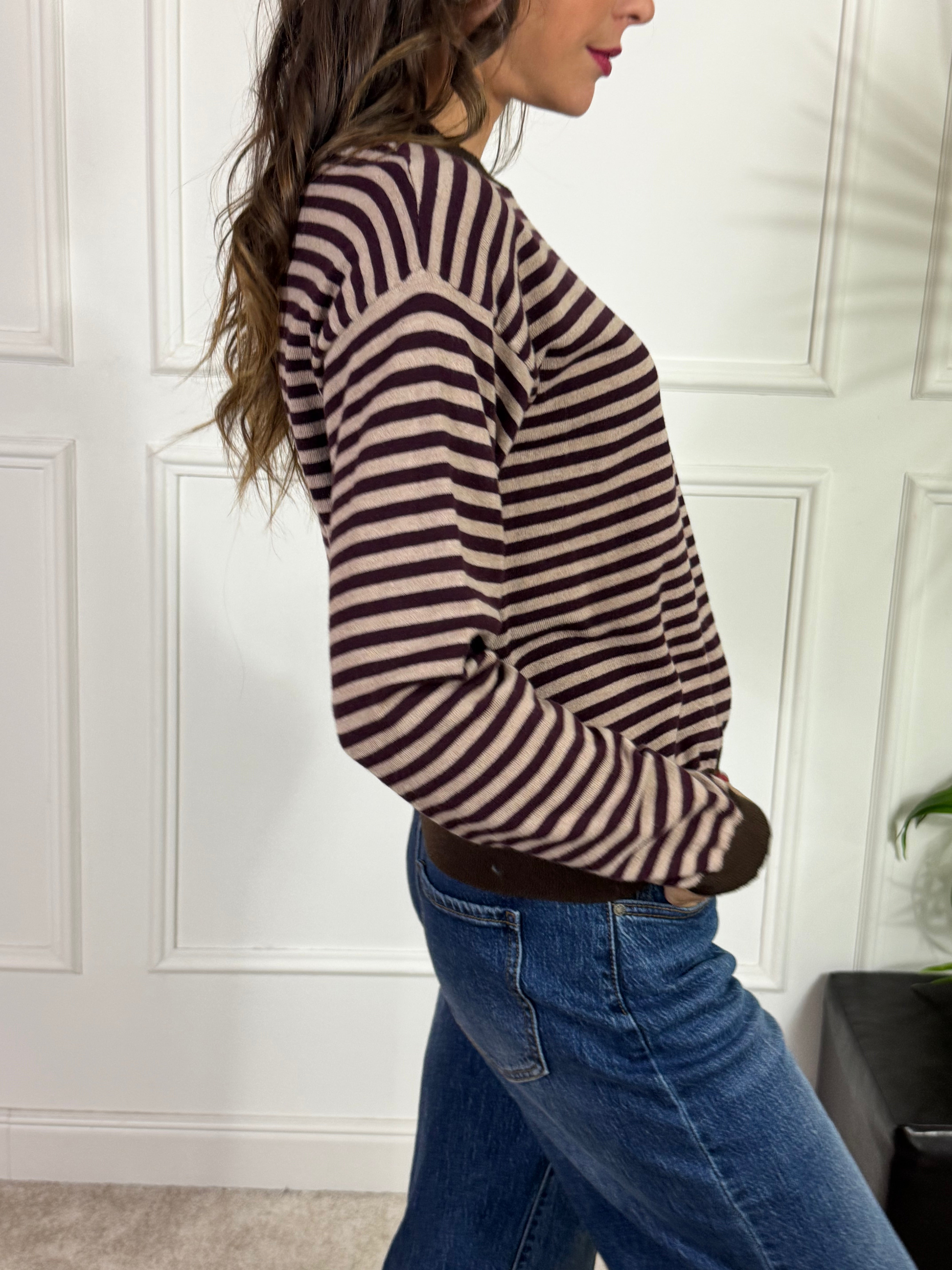 Maglia GIROCOLLO VICTORIA ILMH righe bordi a contrasto
