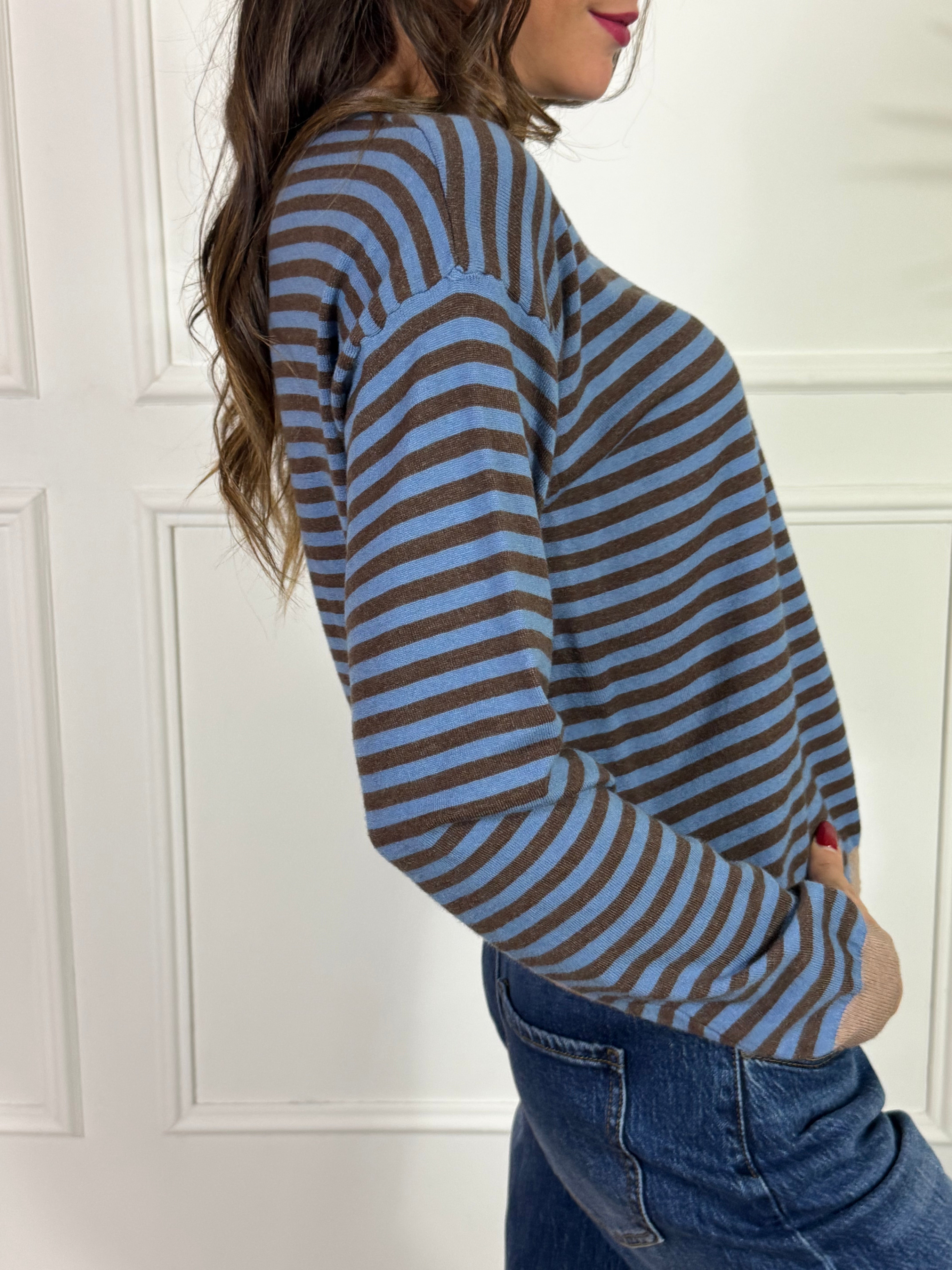 Maglia GIROCOLLO VICTORIA ILMH righe bordi a contrasto