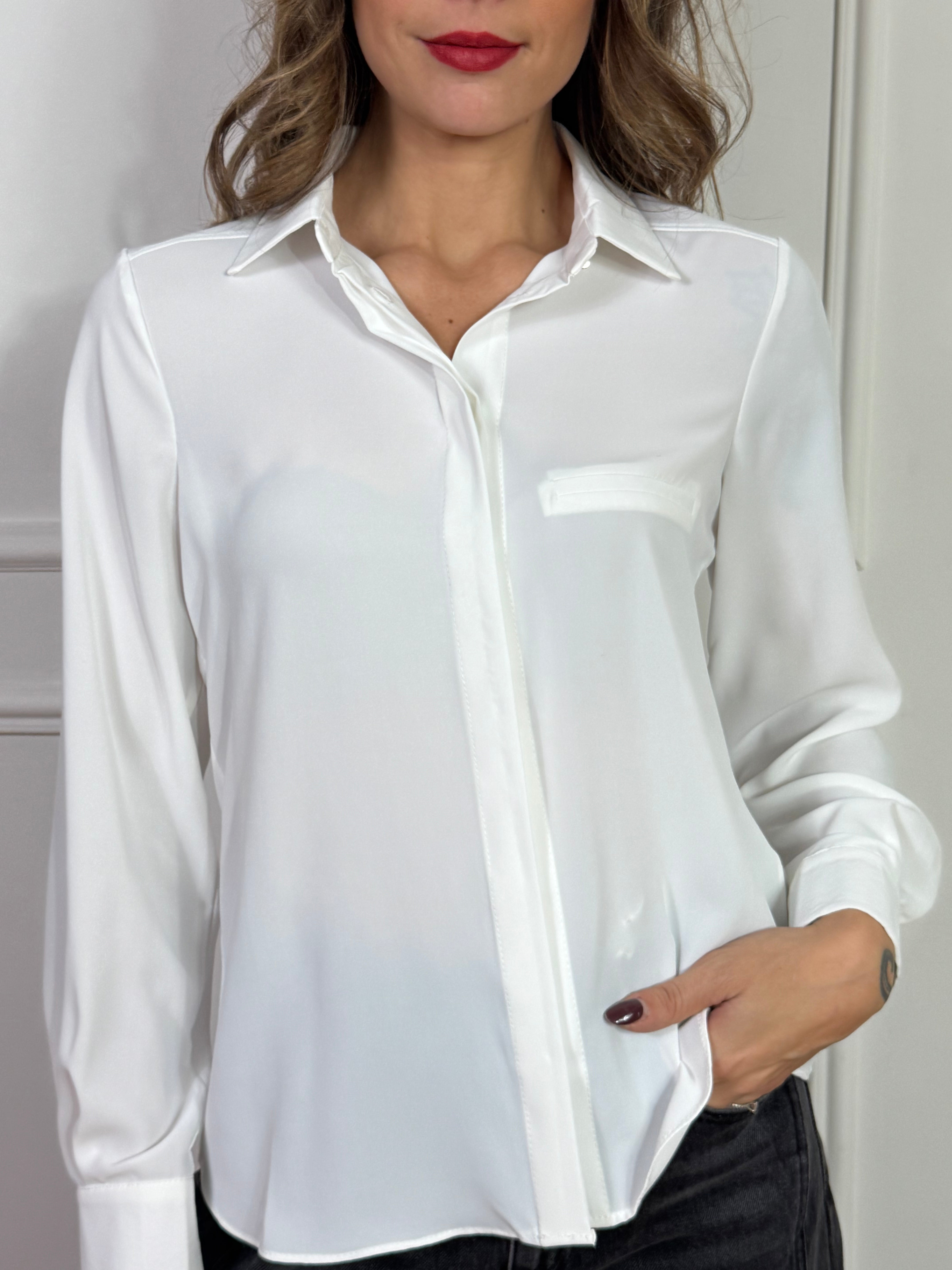 Camicia Susy Mix con COLLETTO E TASCHINO FINTO