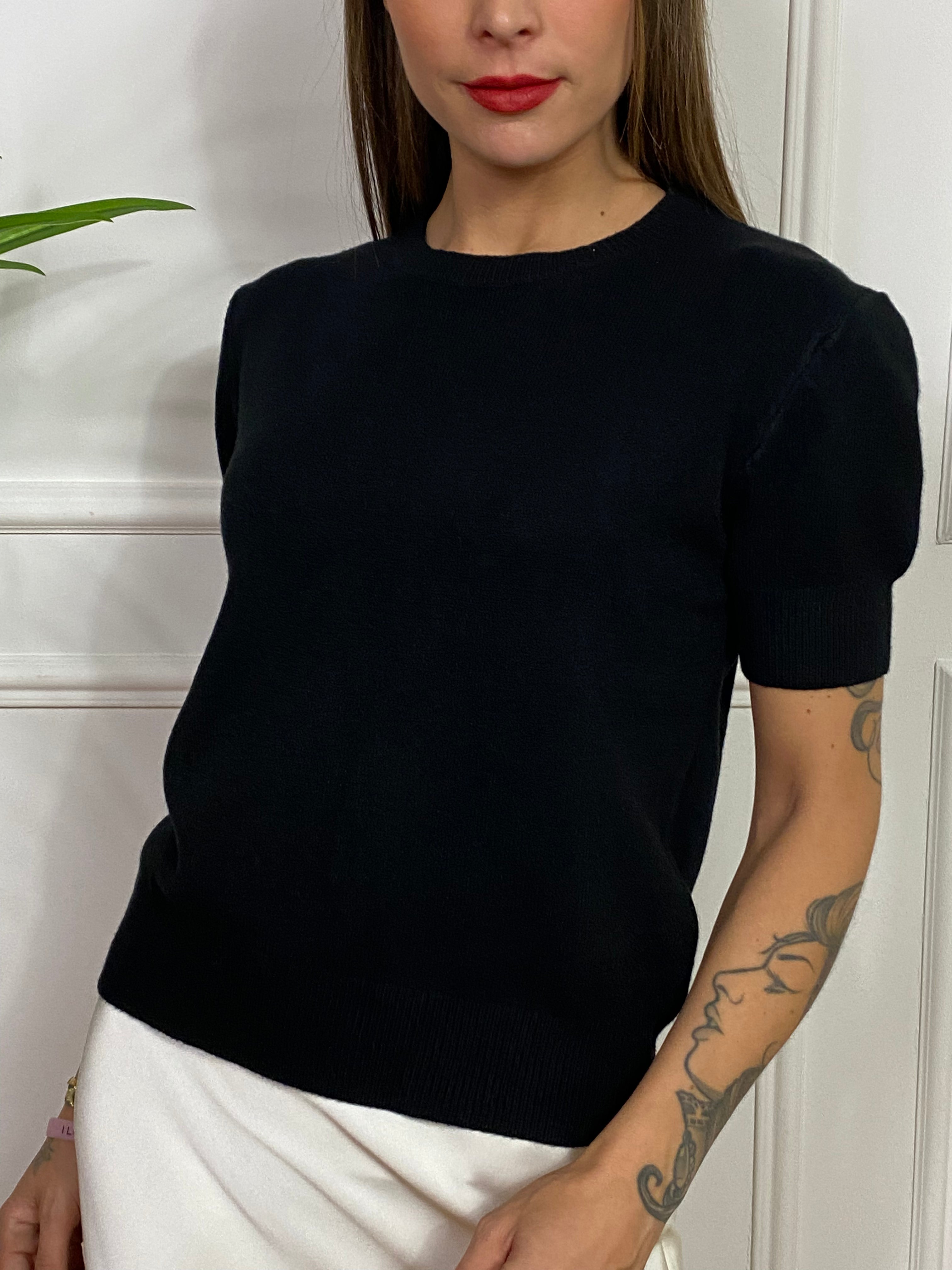 Maglia maglioncino Kikisix manica corta TINTA UNITA