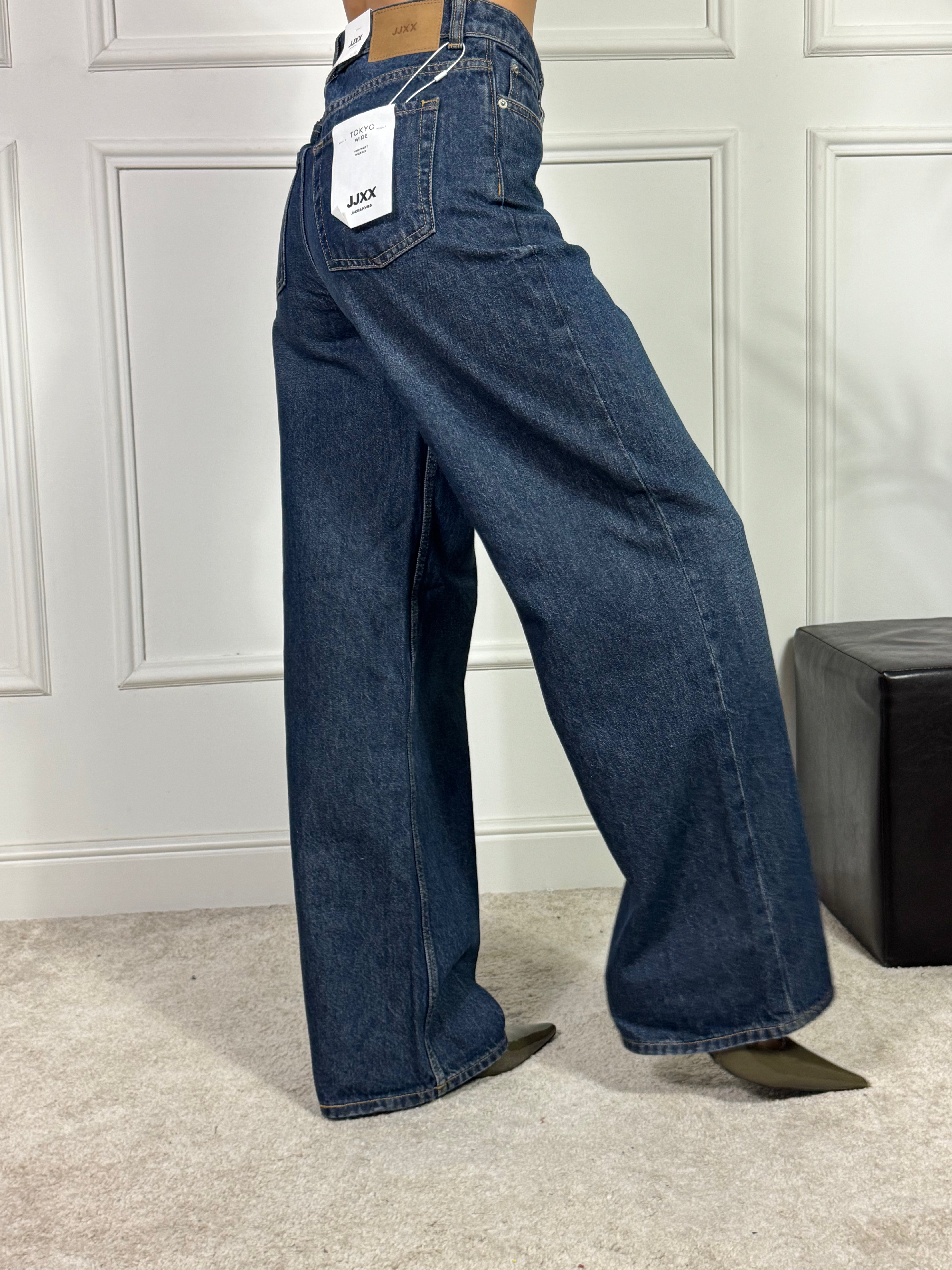 Jeans JJXX - TOKYO CATIE WIDE - DARK BLUE DENIM