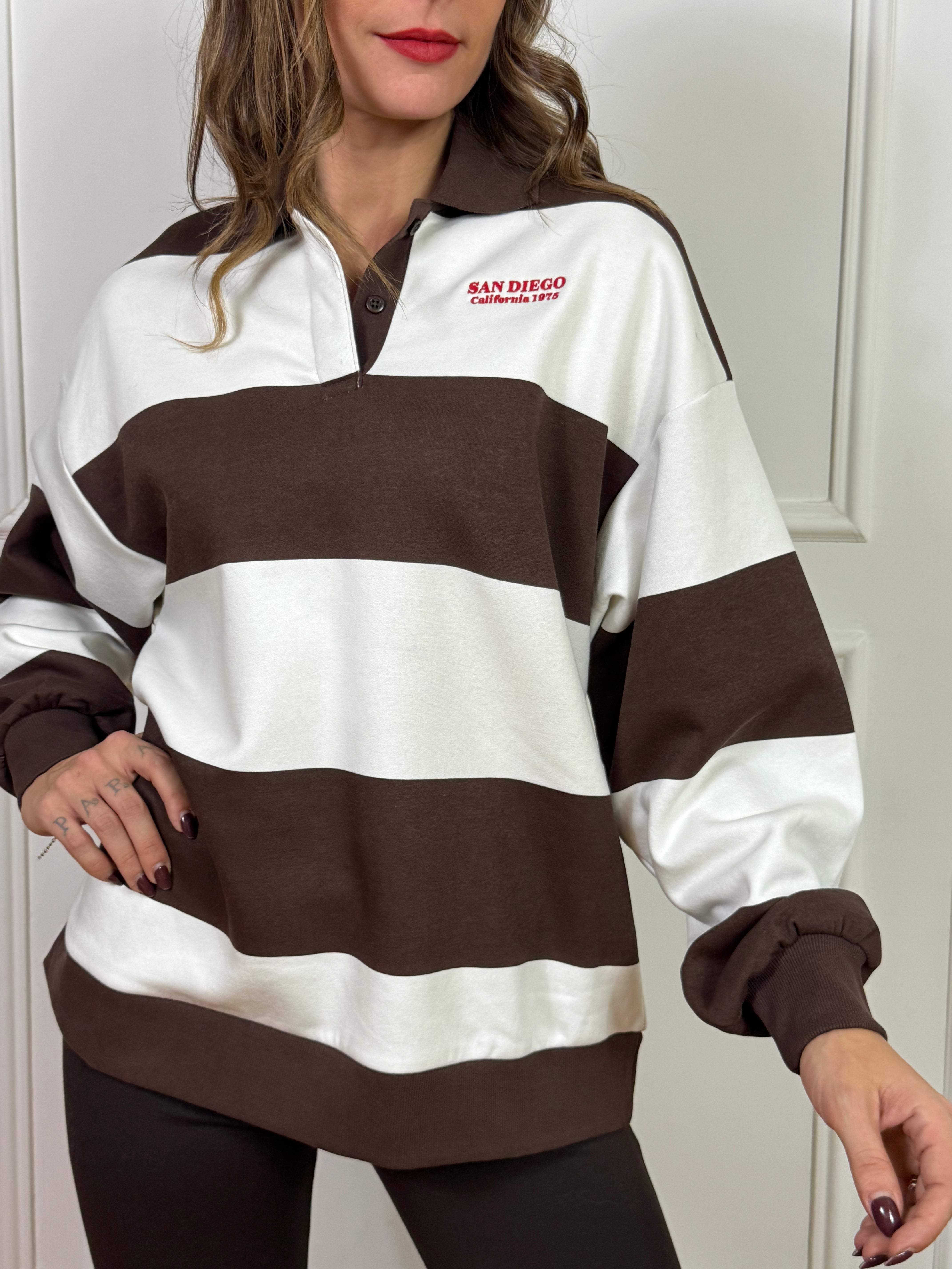 Maglia JJXX - POLO MANICA LUNGA - modello PALOMA - RIGHE