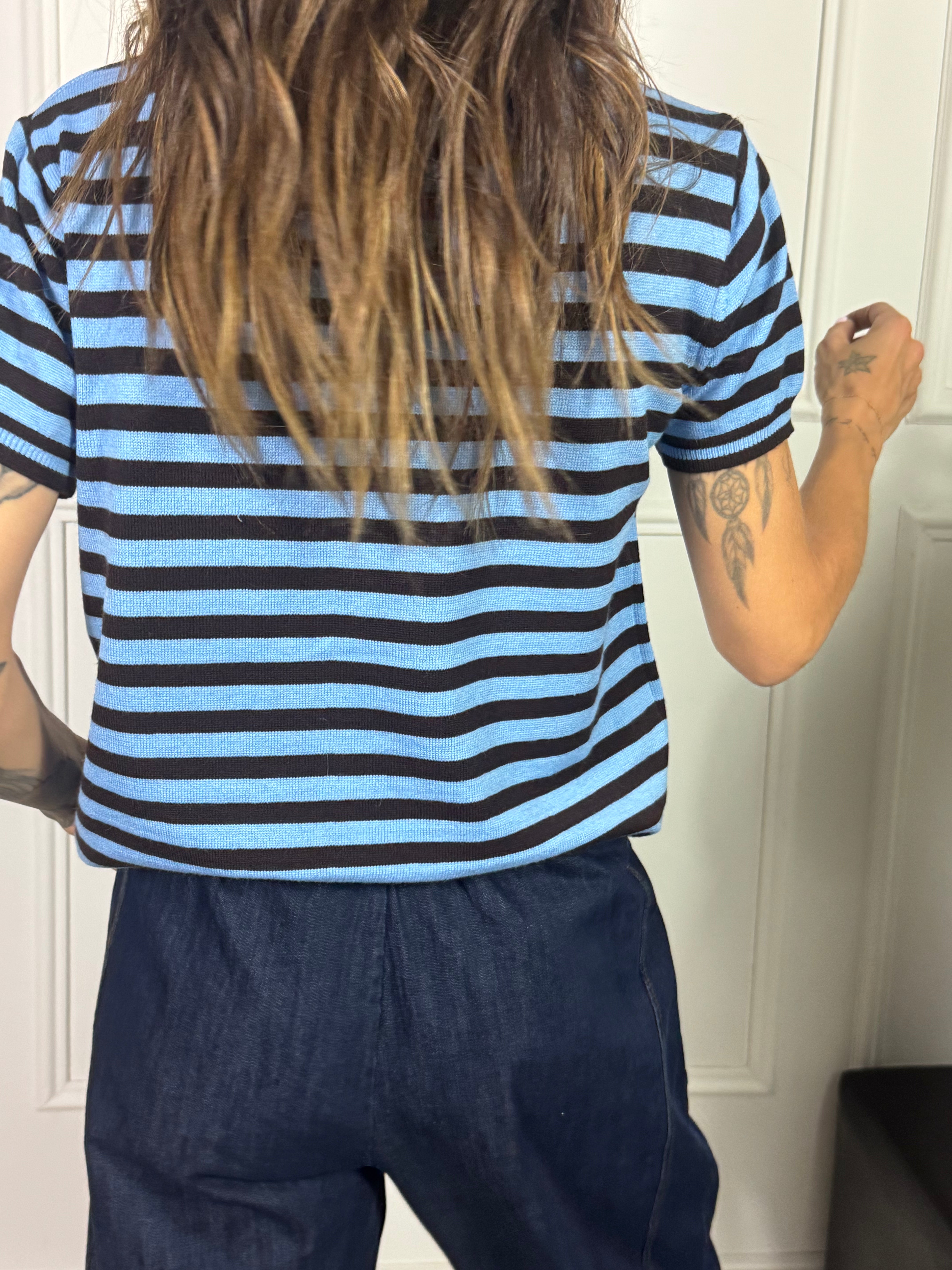 Maglia in maglina Susy Mix scollo tondo manica corta a righe
