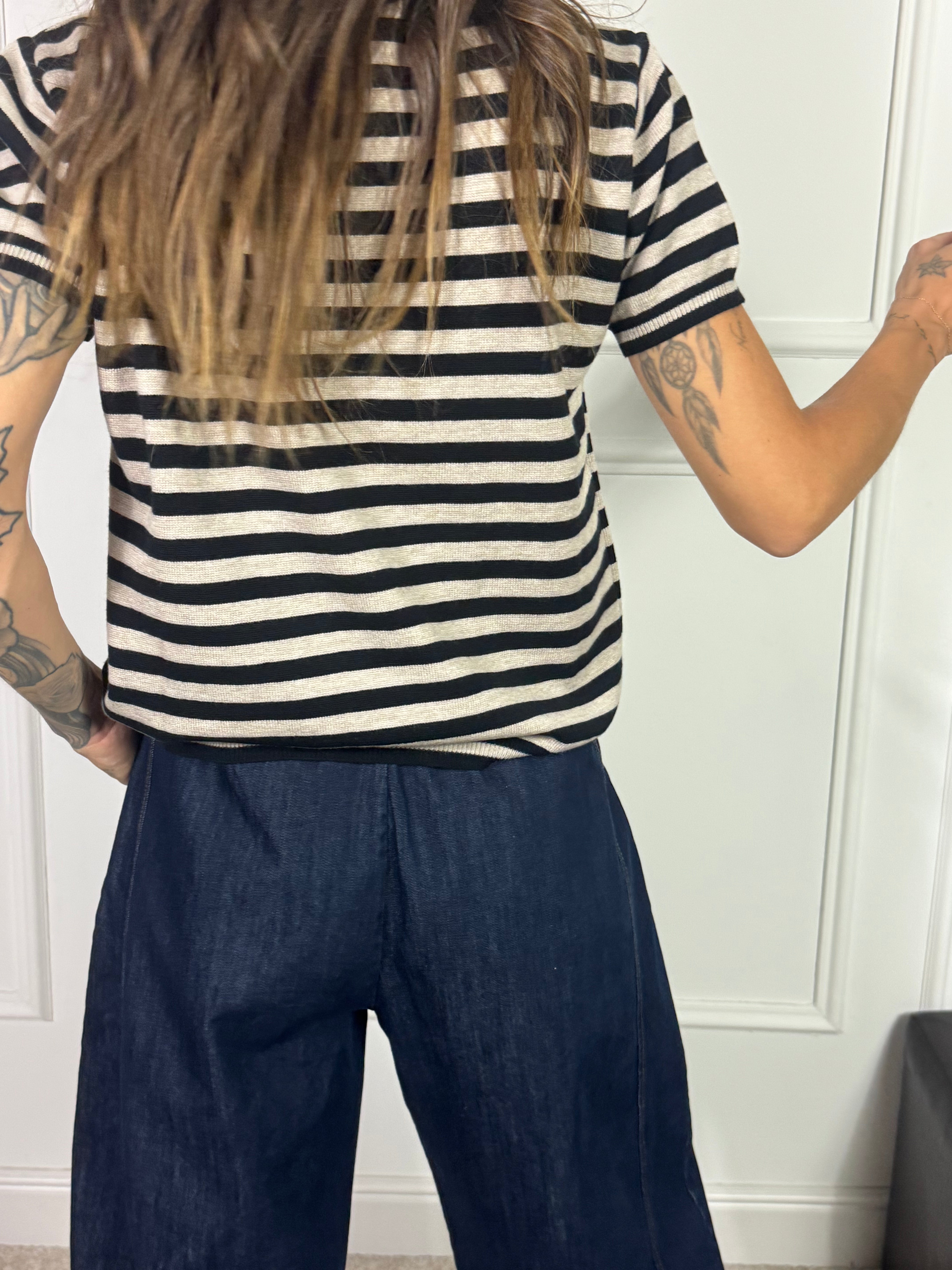 Maglia in maglina Susy Mix scollo tondo manica corta a righe