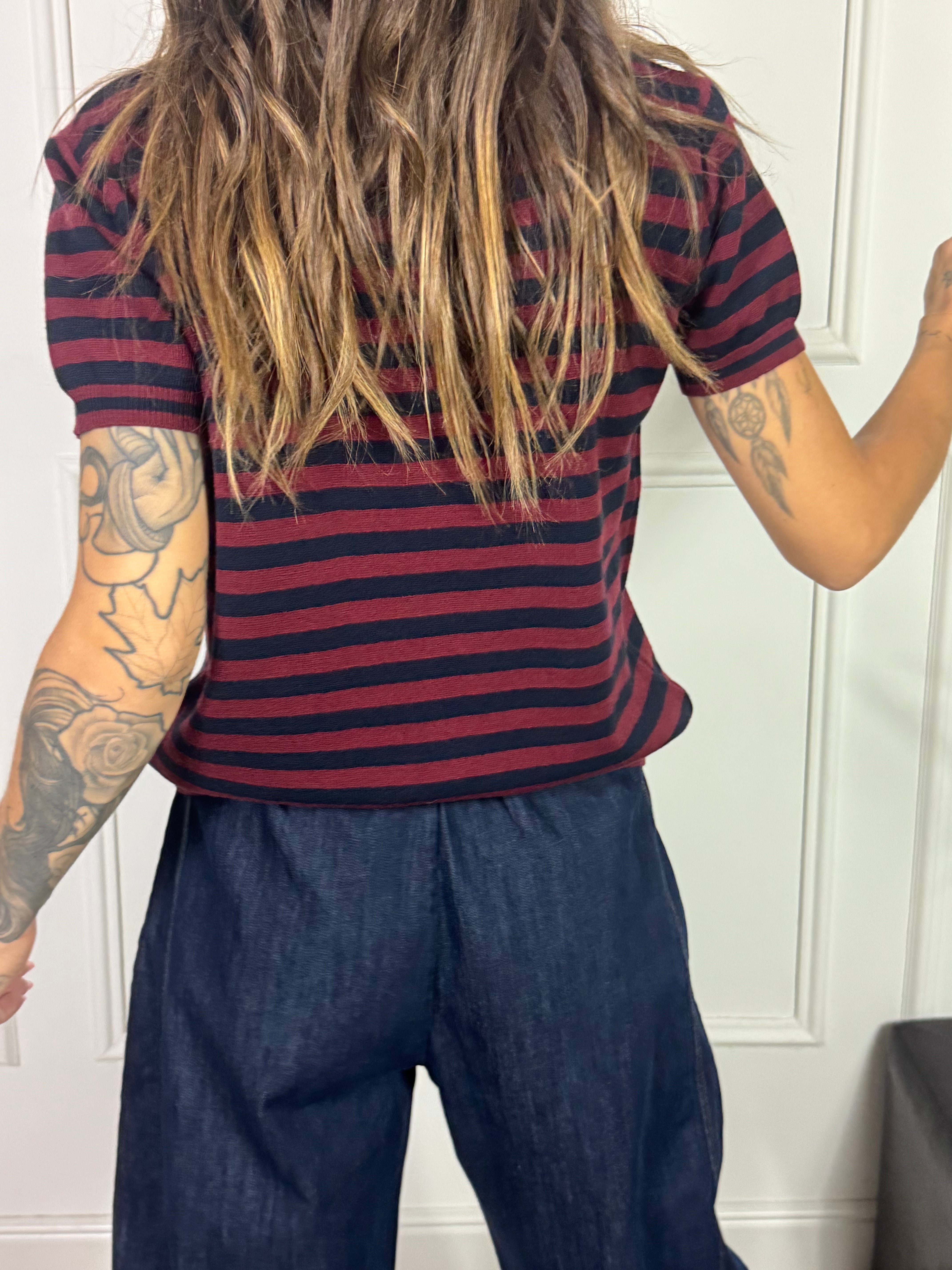Maglia in maglina Susy Mix scollo tondo manica corta a righe