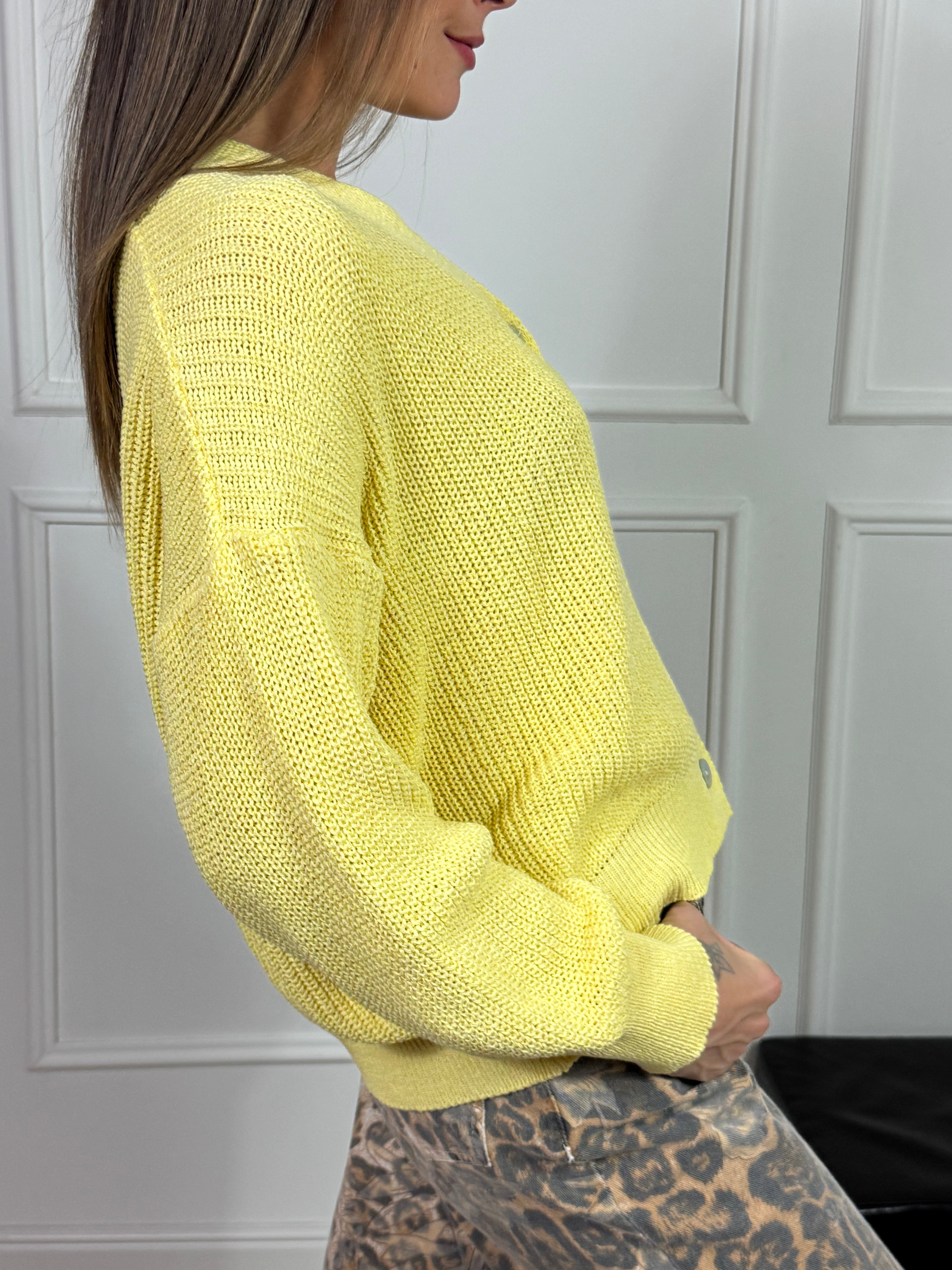 Cardigan con bottoni SUSY MIX TINTA UNITA