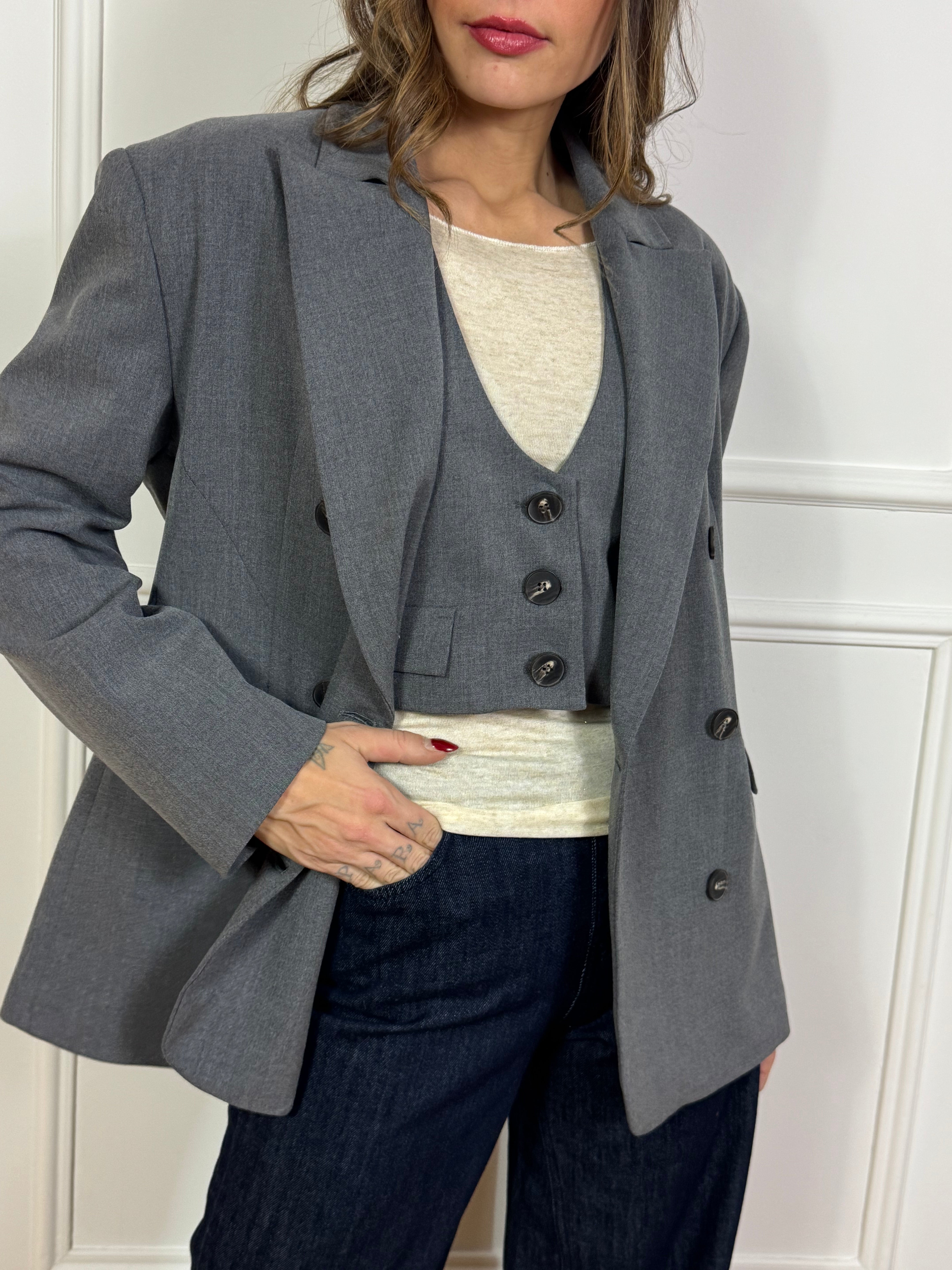 Giacca blazer doppiopetto Kikisix boxy fit