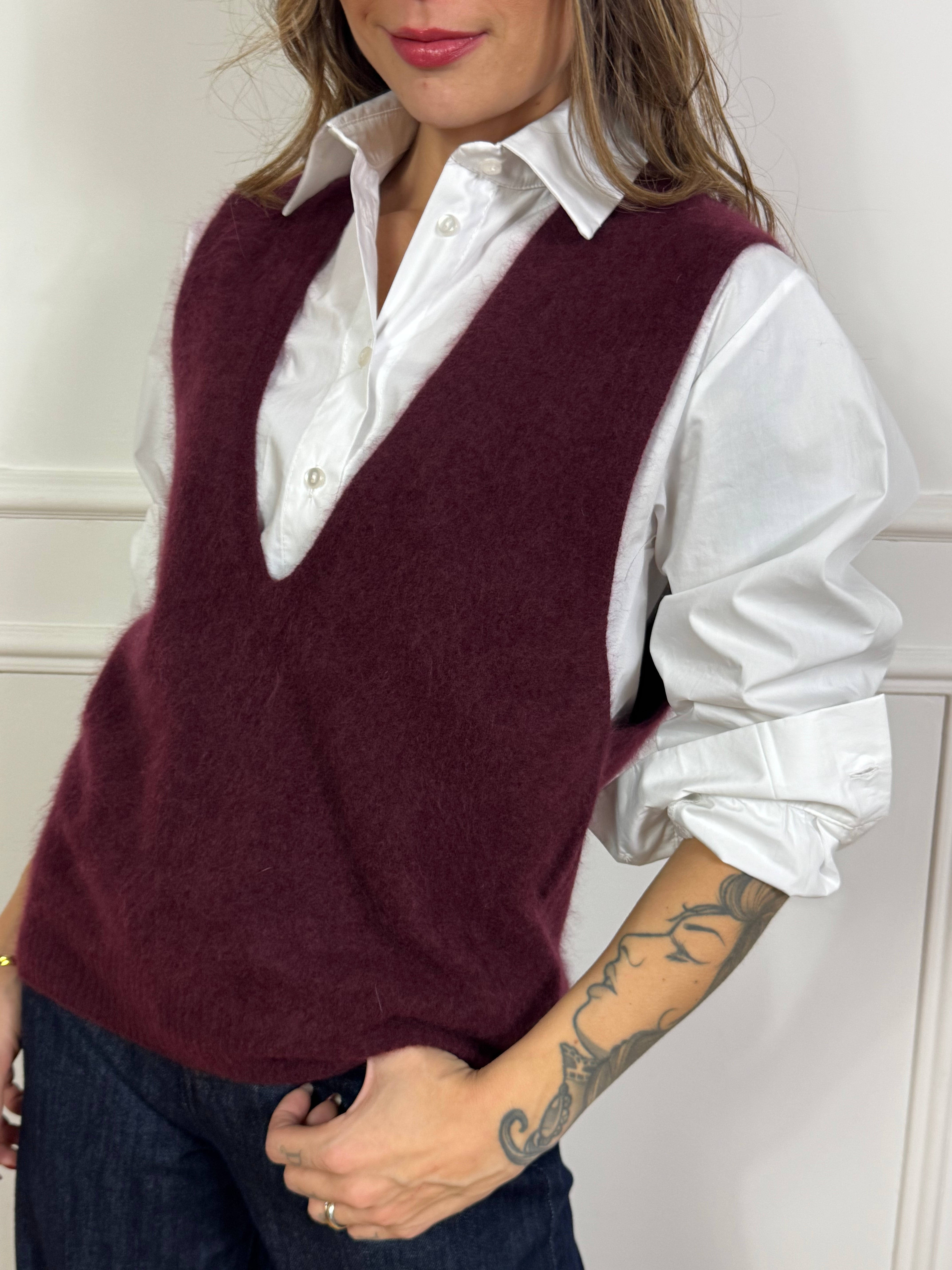 GILET scollo V profondo Kikisix PELOSETTO - CASHMERE E SETA