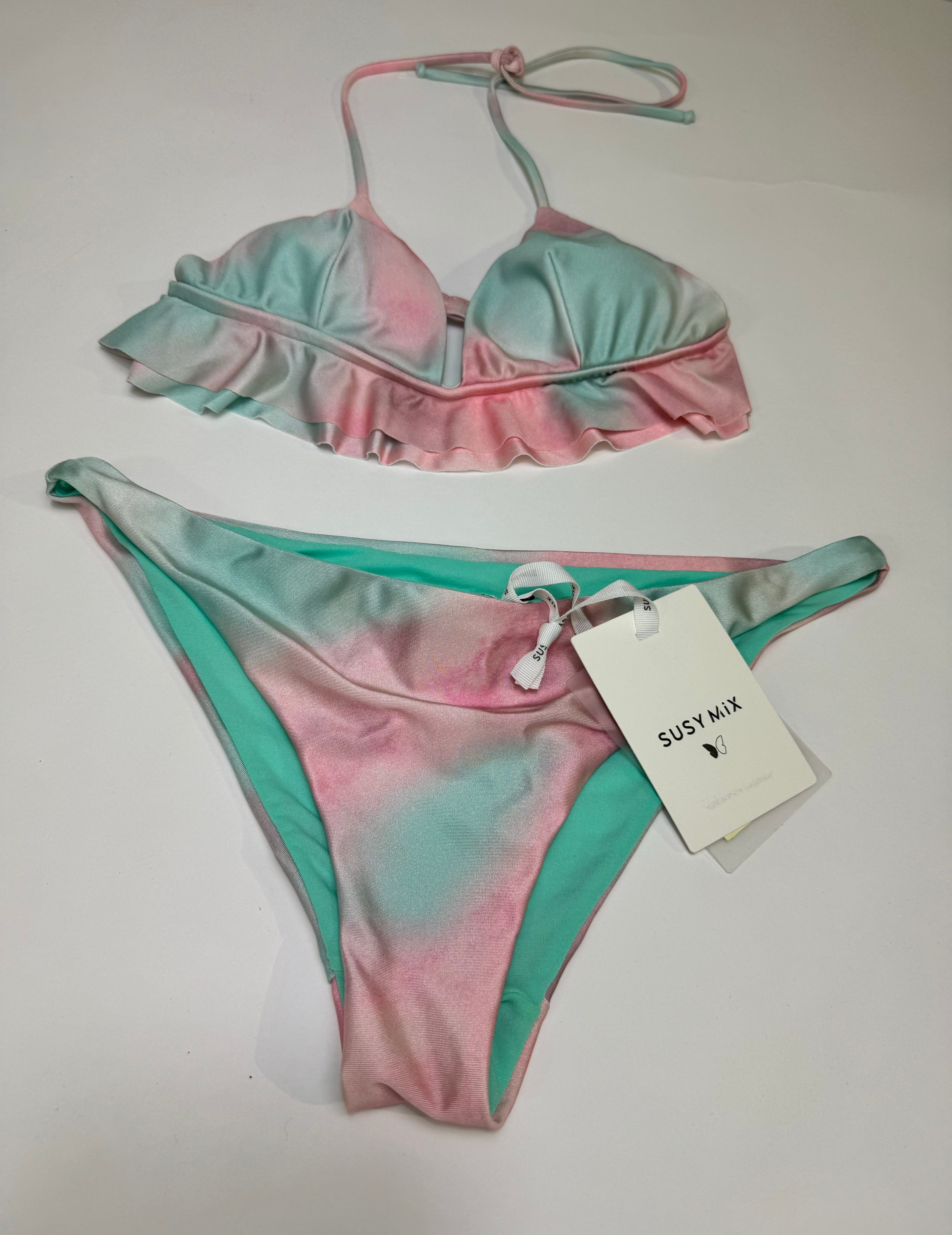 Costume bikini Susy Mix colori pastello con volant