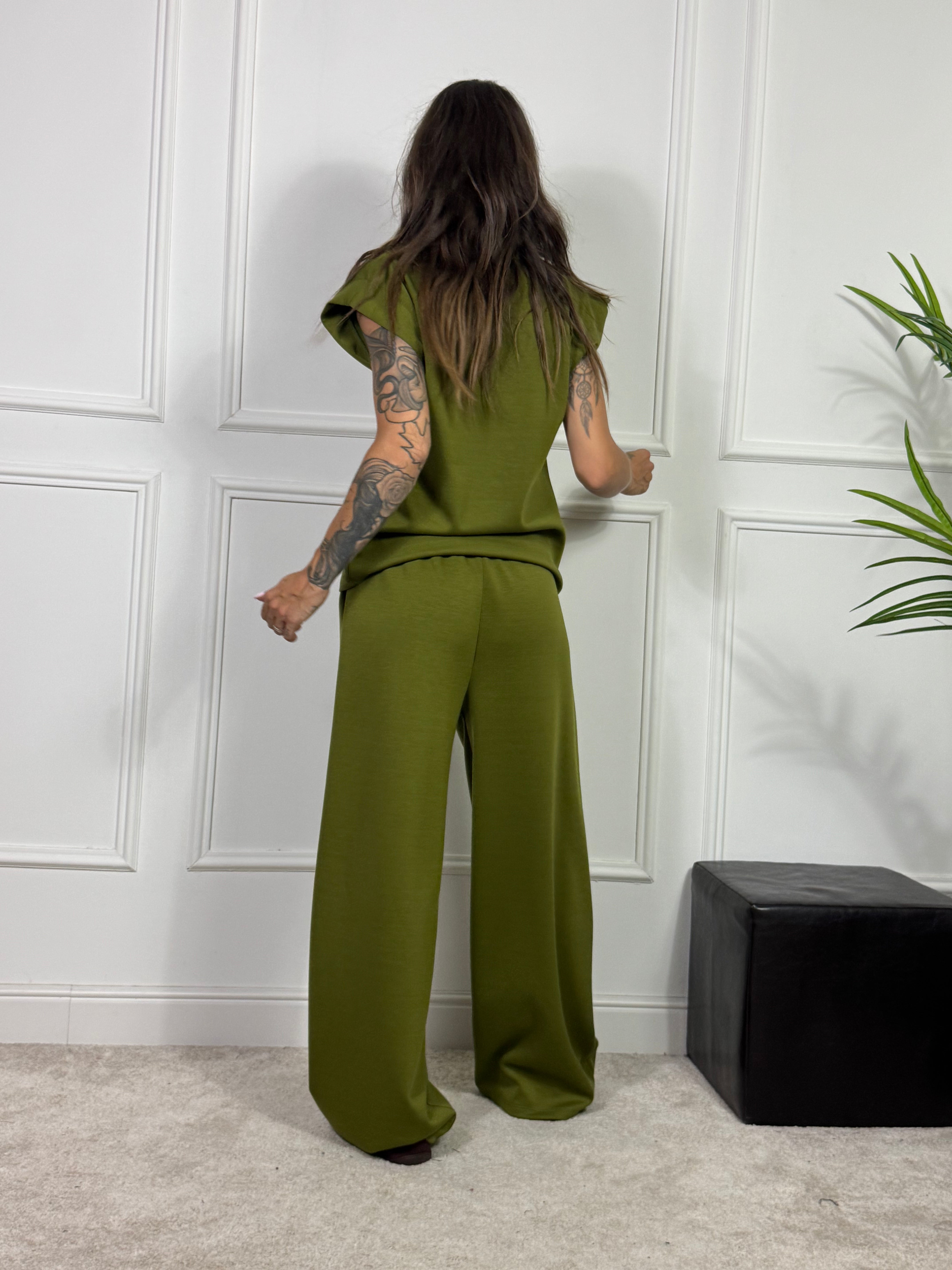 PANTALONE PALAZZO TESSUTO TECNICO Victoria ILMH TINTA UNITA
