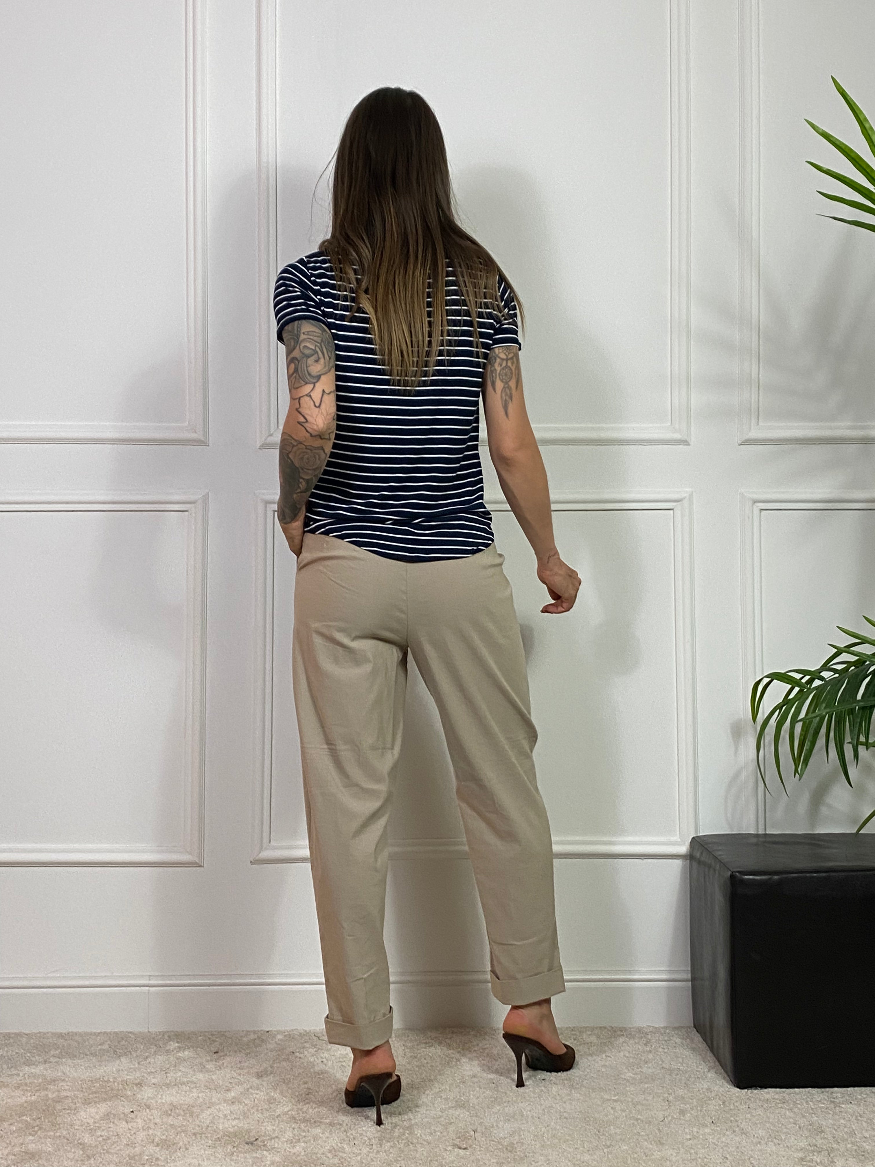 Pantalone misto COTONE E LINO modello CARROT with pockets Ragno - ART. DS29PF