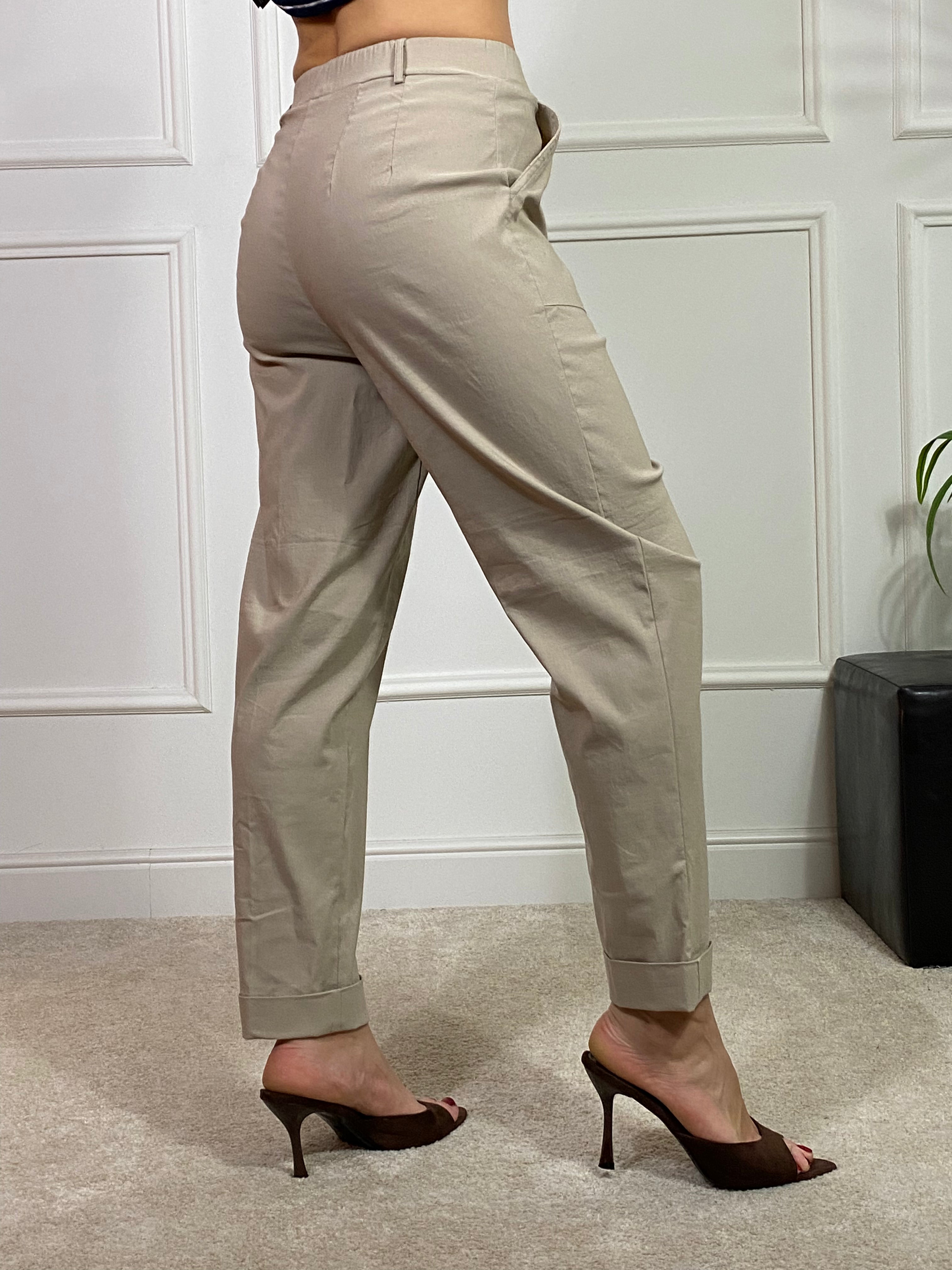 Pantalone misto COTONE E LINO modello CARROT with pockets Ragno - ART. DS29PF