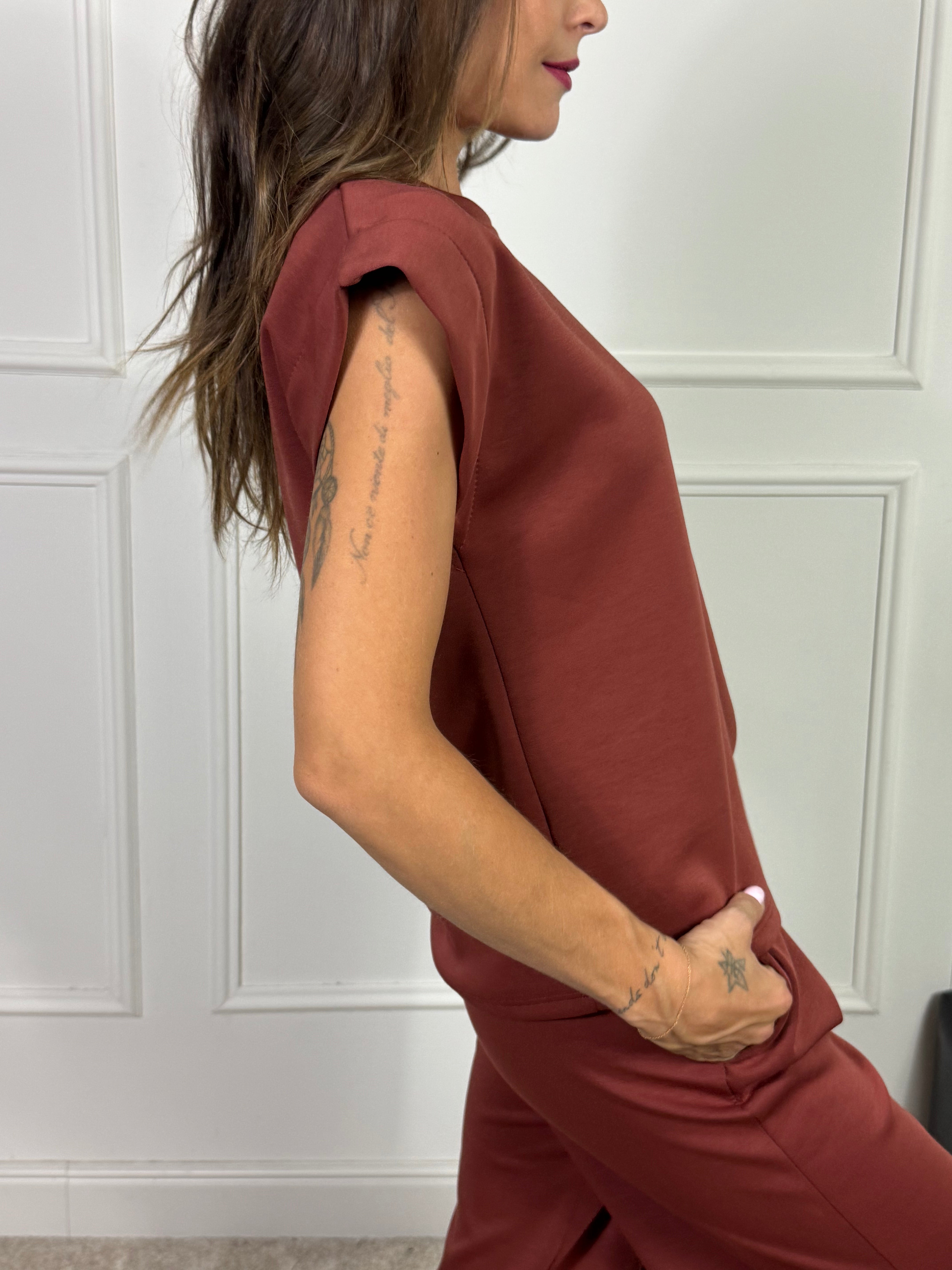 MAGLIA / FELPA manica accennata TESSUTO TECNICO Victoria ILMH TINTA UNITA