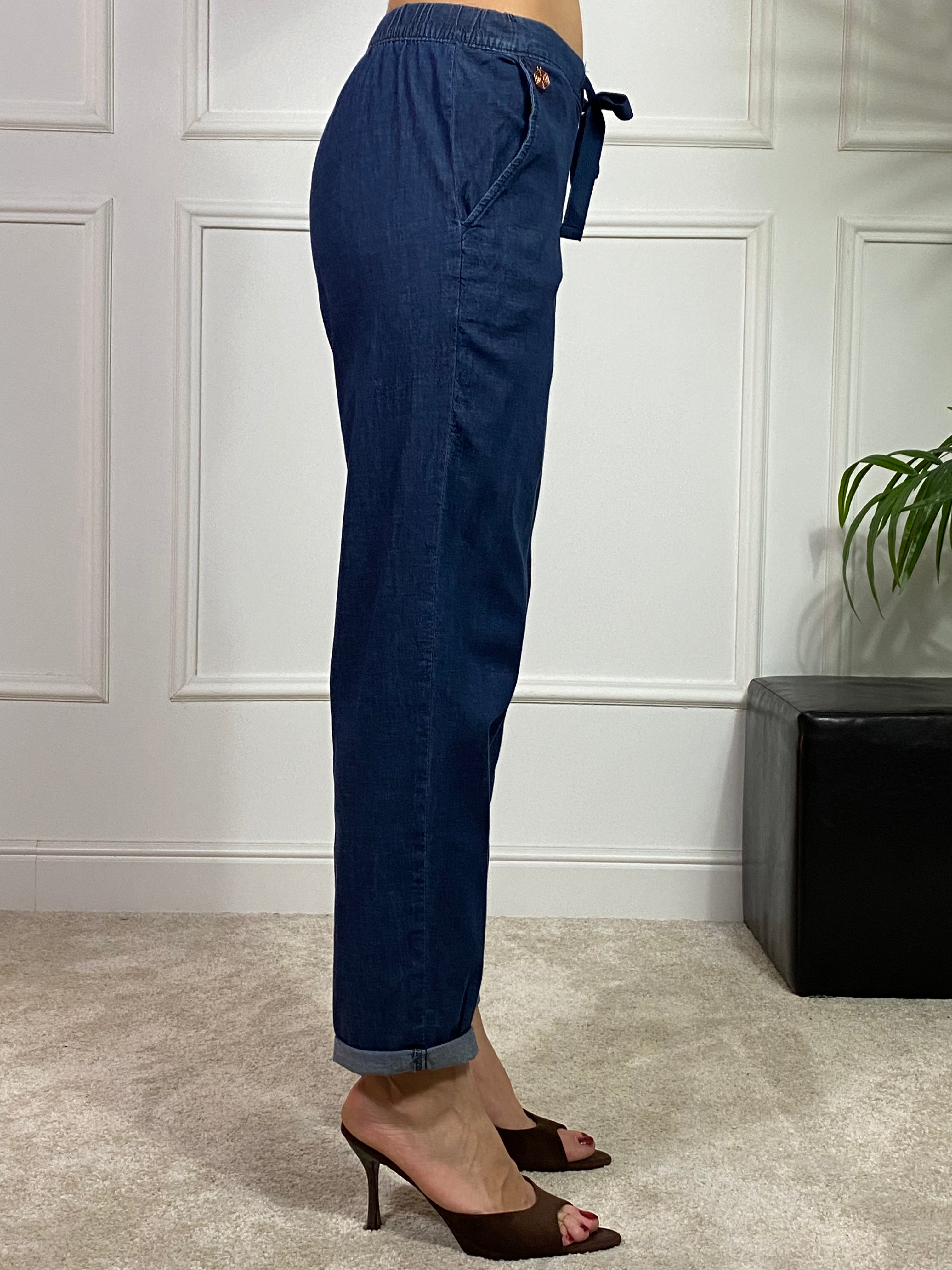 Pantalone JEANS CHAMBRAY modello JOGGER with POCKETS Ragno- ART. DS87PB