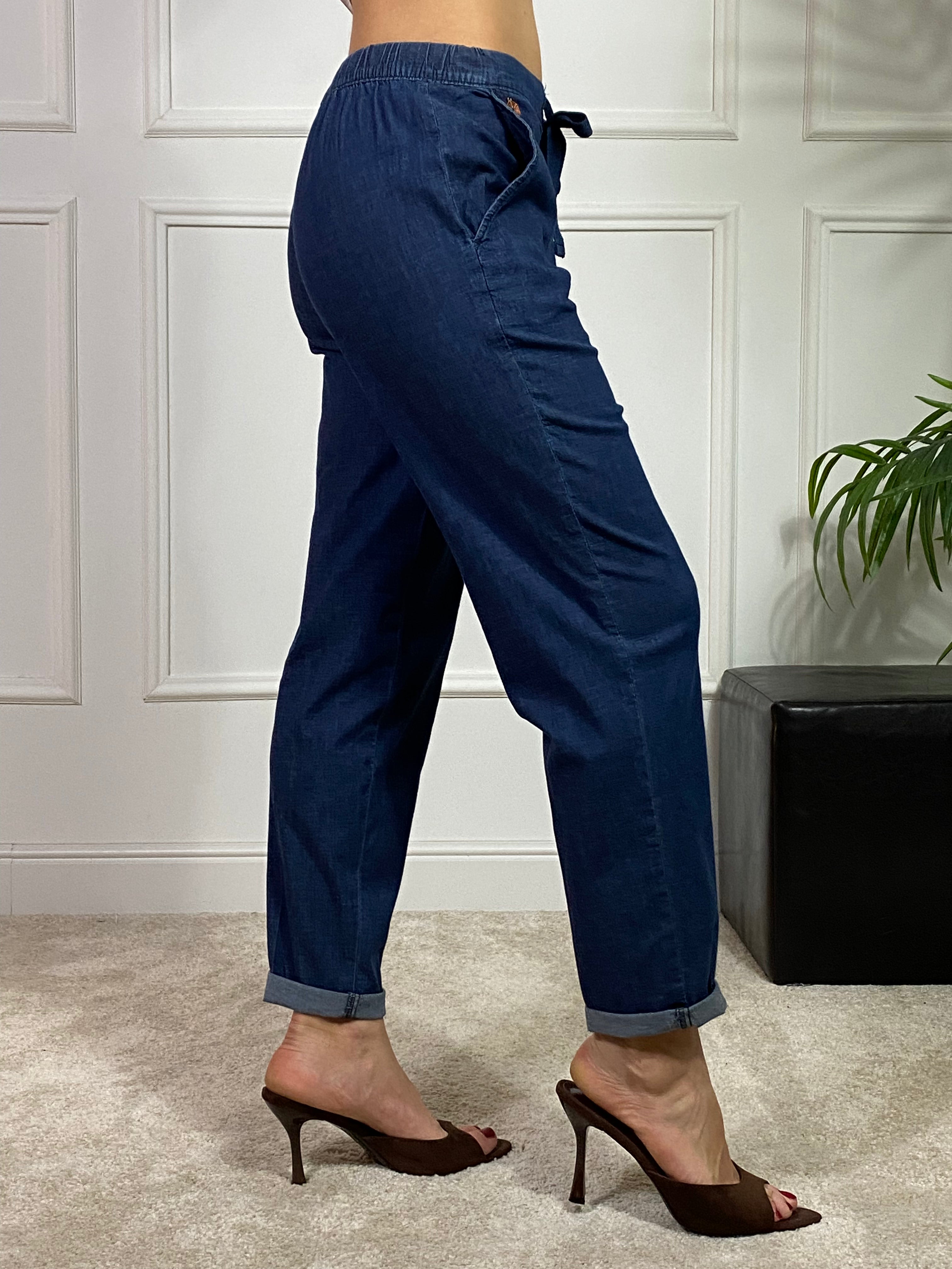 Pantalone JEANS CHAMBRAY modello JOGGER with POCKETS Ragno- ART. DS87PB