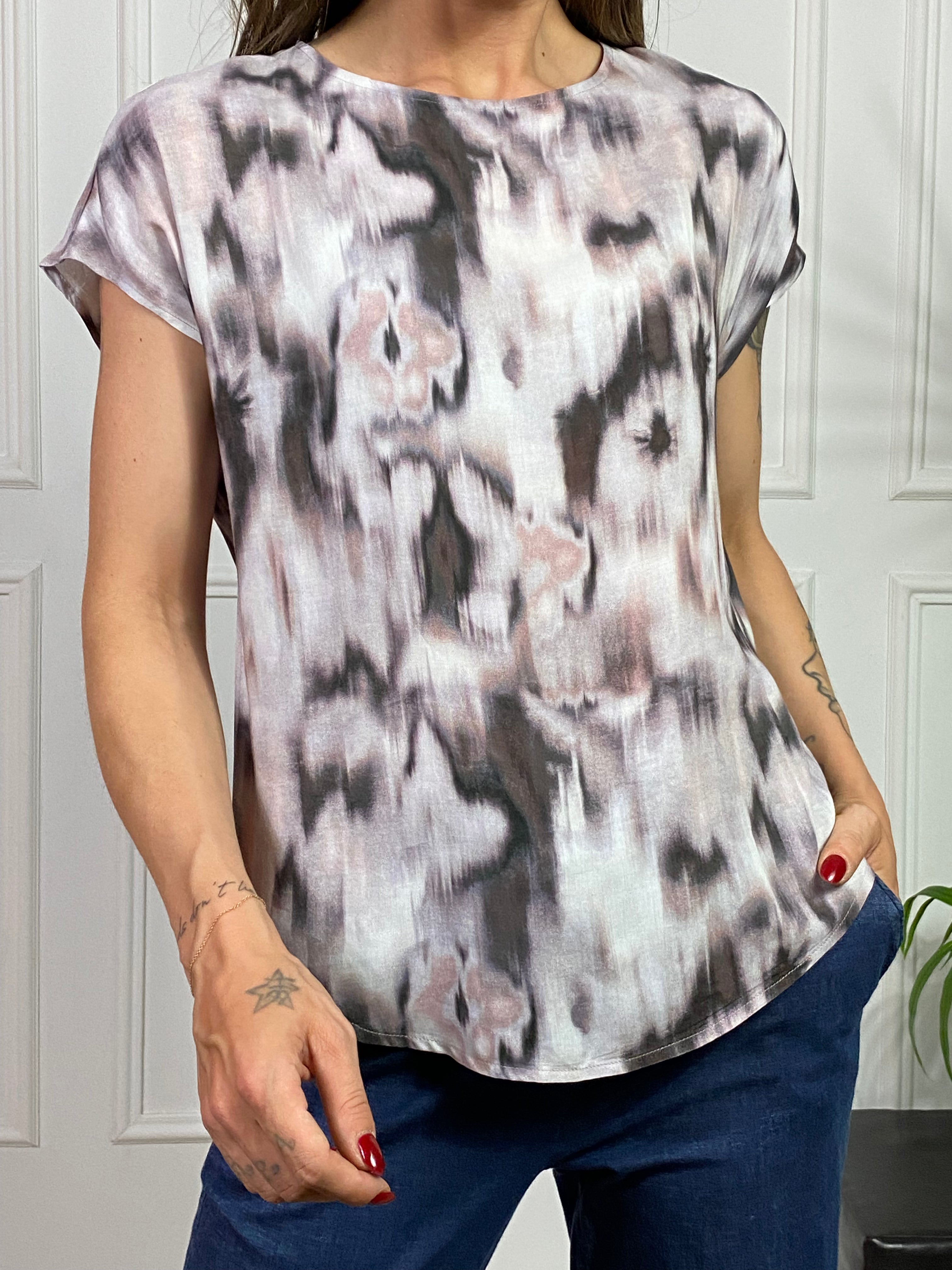 BLUSA MANICA CORTA Ragno fantasia TIE n DYE - ART. DS86S7