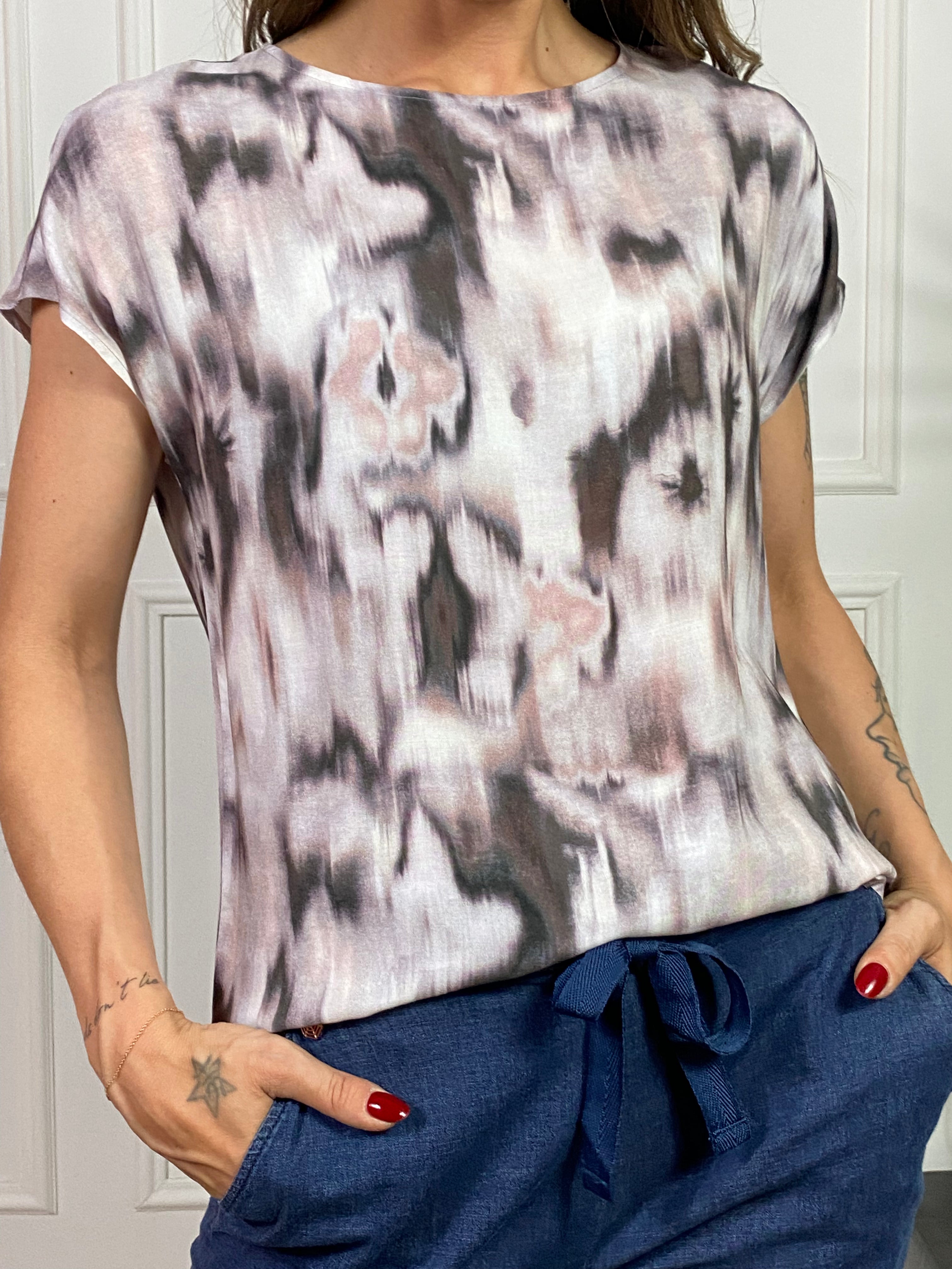 BLUSA MANICA CORTA Ragno fantasia TIE n DYE - ART. DS86S7