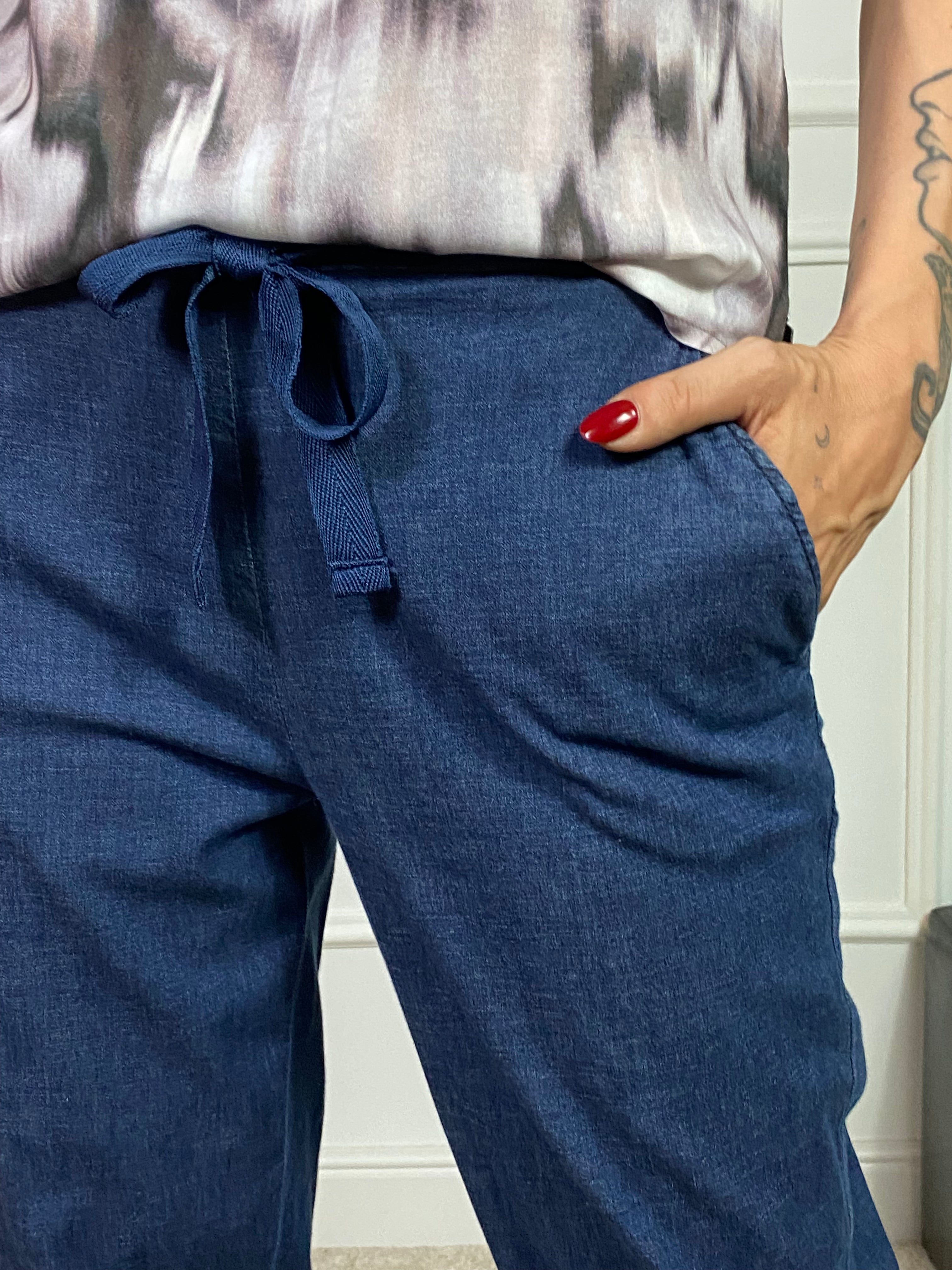 Pantalone JEANS CHAMBRAY modello JOGGER with POCKETS Ragno- ART. DS87PB