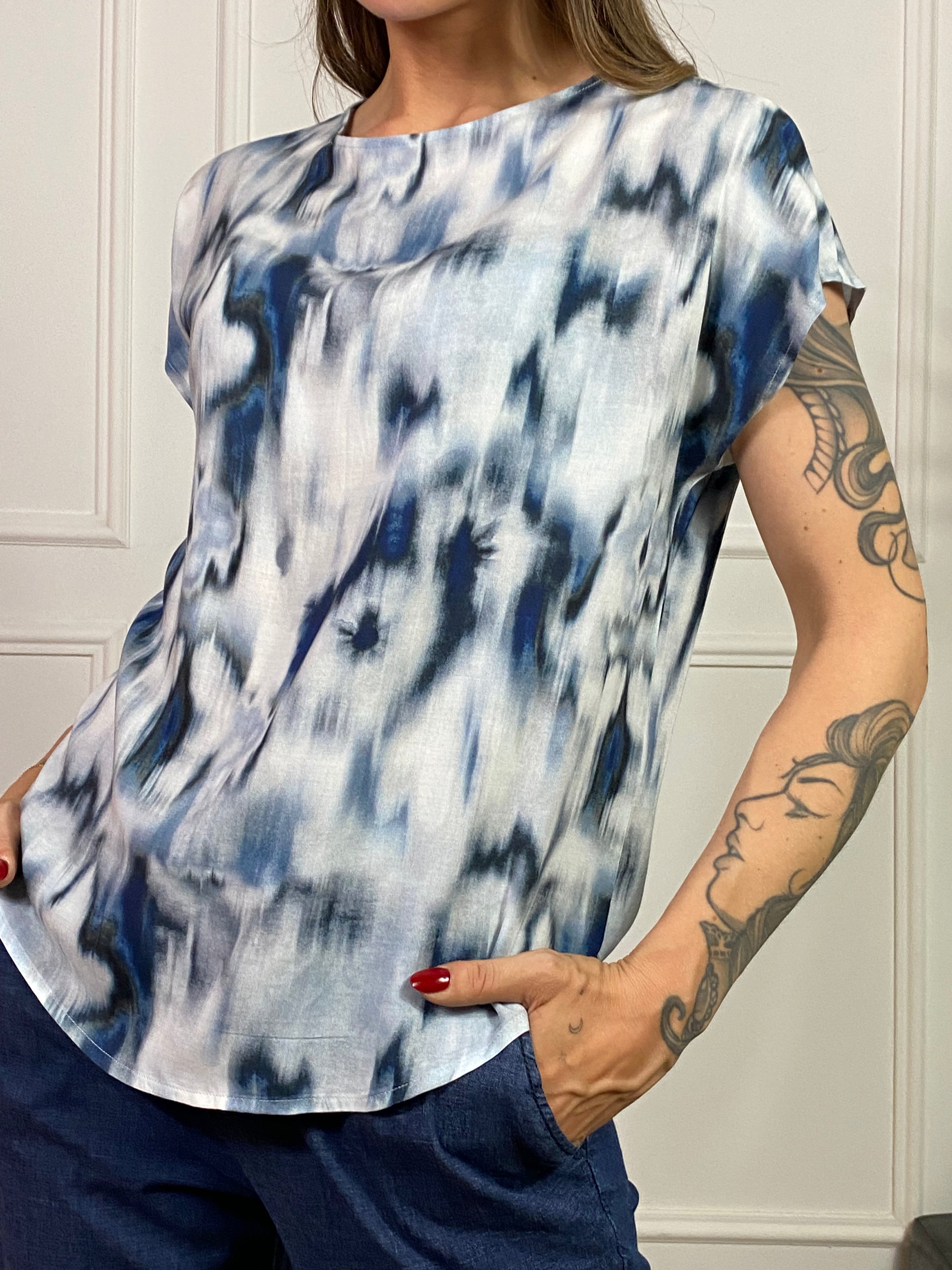 BLUSA MANICA CORTA Ragno fantasia TIE n DYE - ART. DS86S7