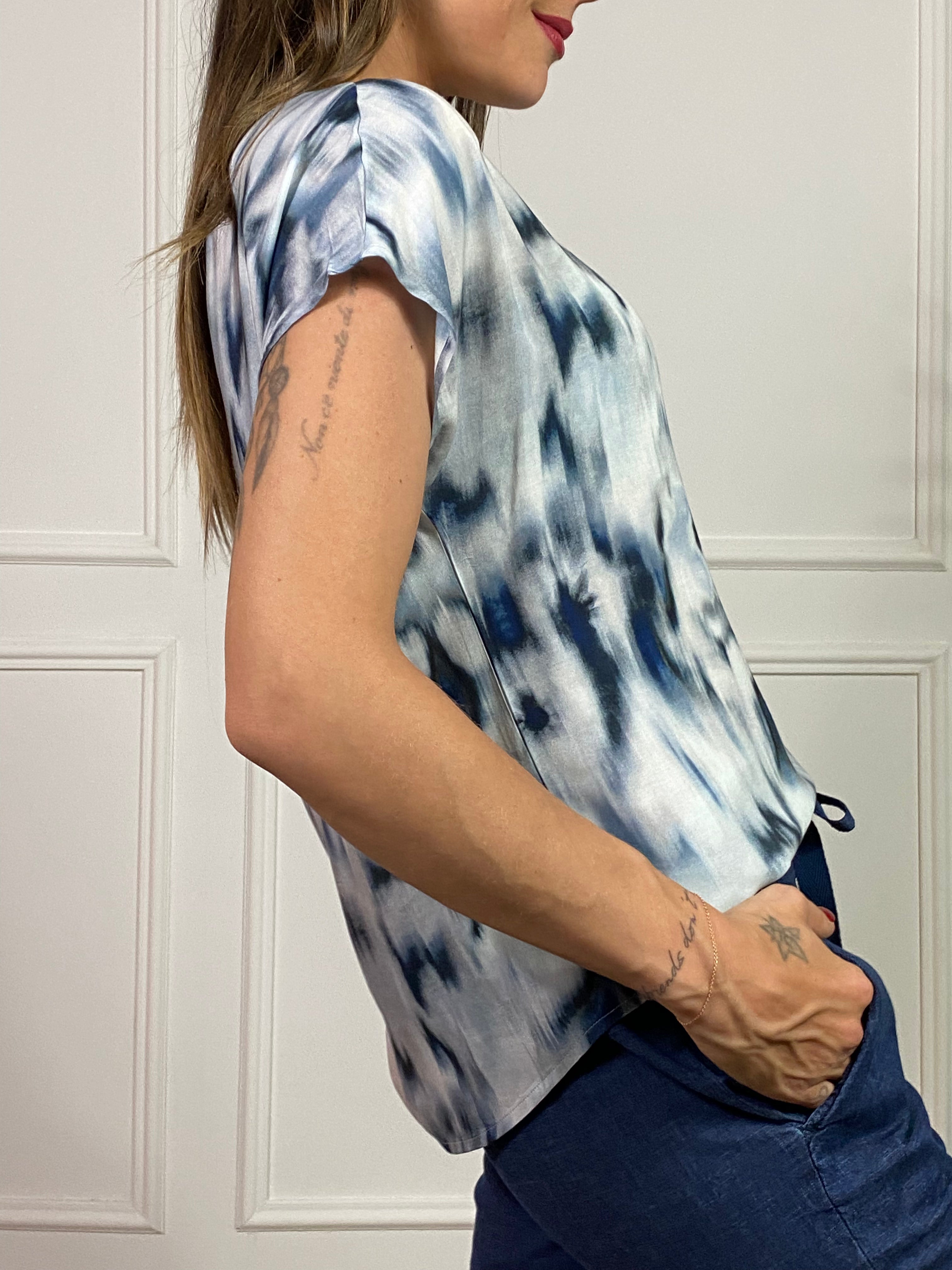BLUSA MANICA CORTA Ragno fantasia TIE n DYE - ART. DS86S7