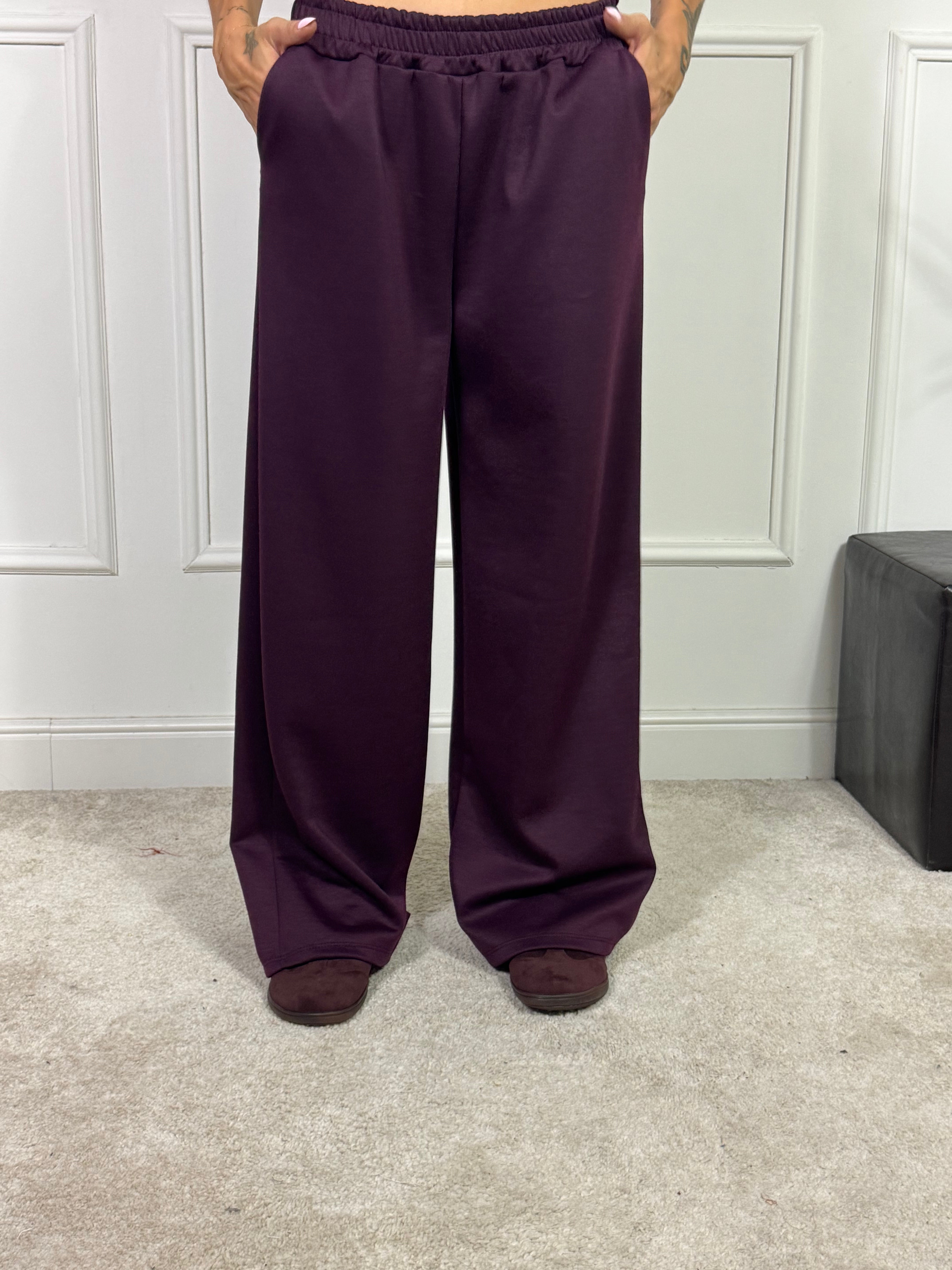PANTALONE PALAZZO TESSUTO TECNICO Victoria ILMH TINTA UNITA