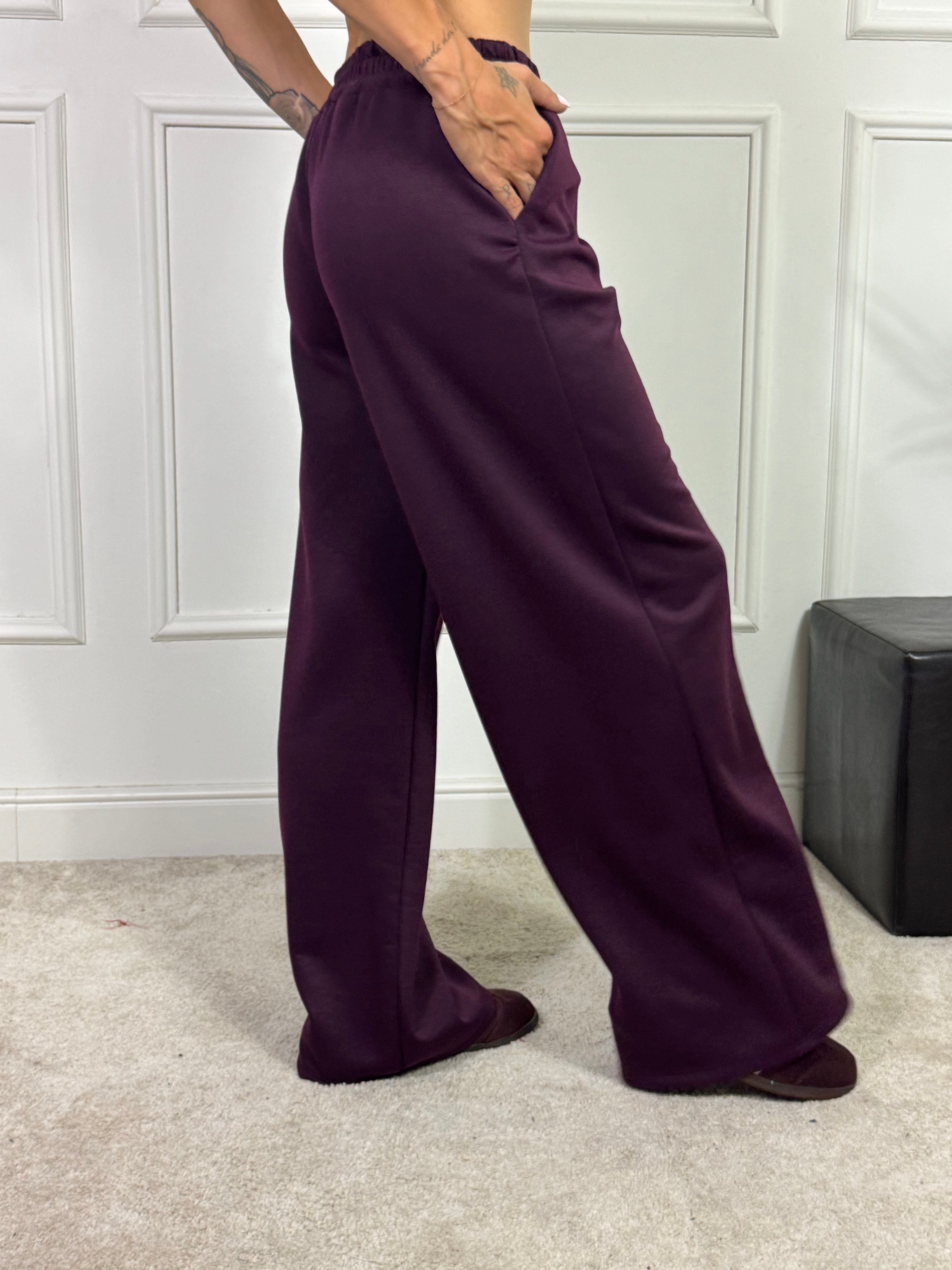 PANTALONE PALAZZO TESSUTO TECNICO Victoria ILMH TINTA UNITA