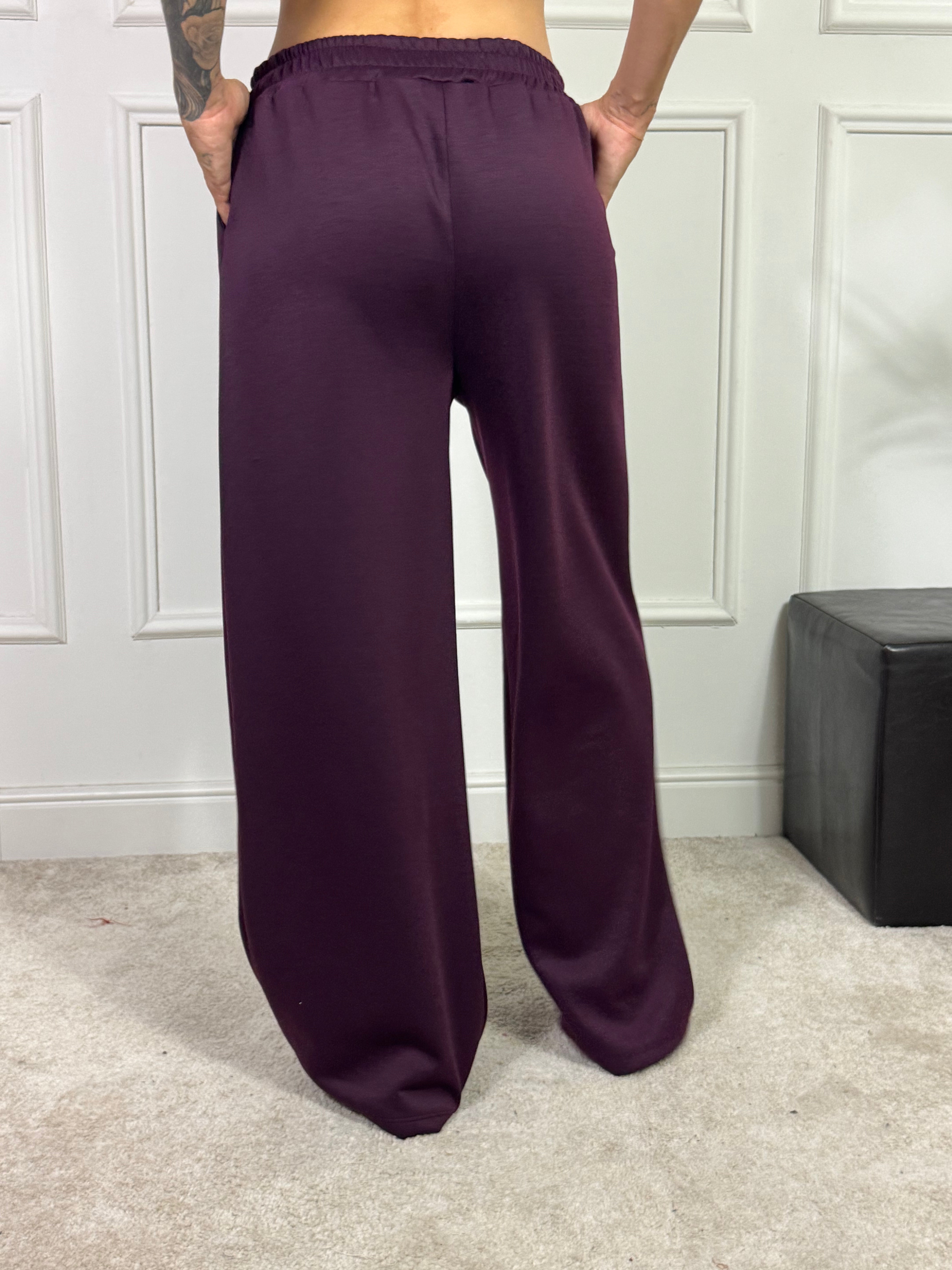PANTALONE PALAZZO TESSUTO TECNICO Victoria ILMH TINTA UNITA
