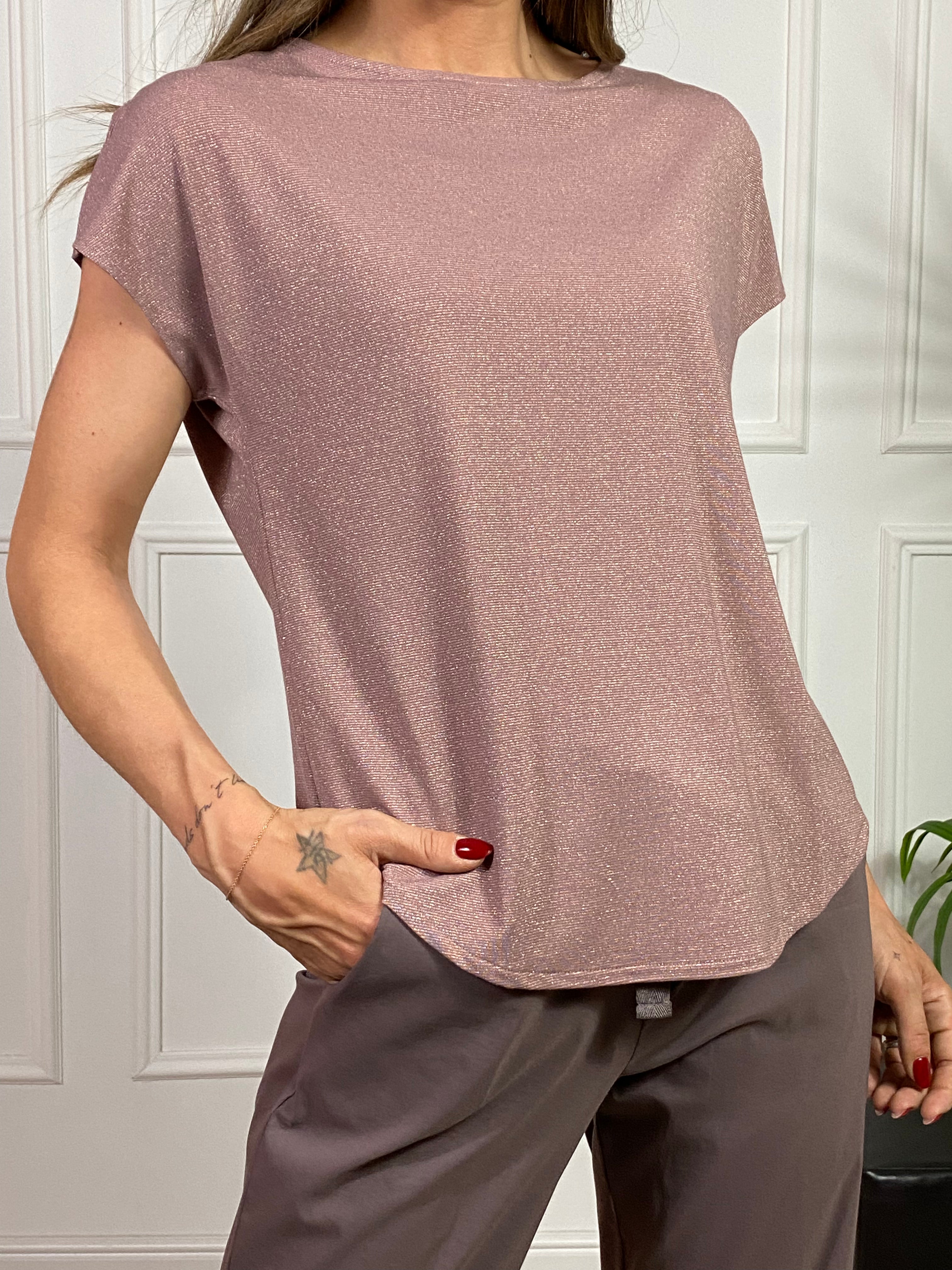Maglia T-SHIRT MANICA CORTA in LUREX  Ragno ART. DS38T7