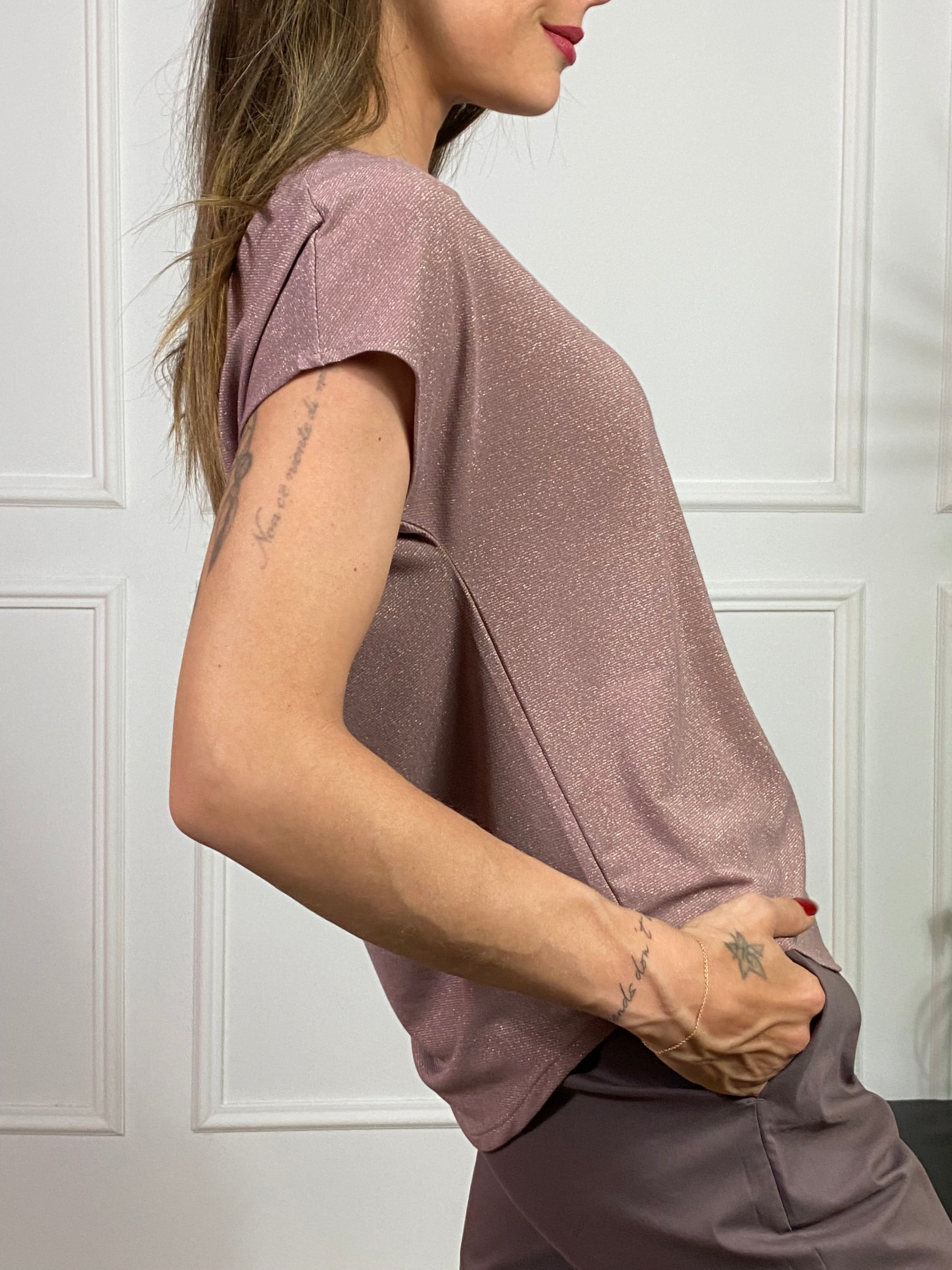 Maglia T-SHIRT MANICA CORTA in LUREX  Ragno ART. DS38T7