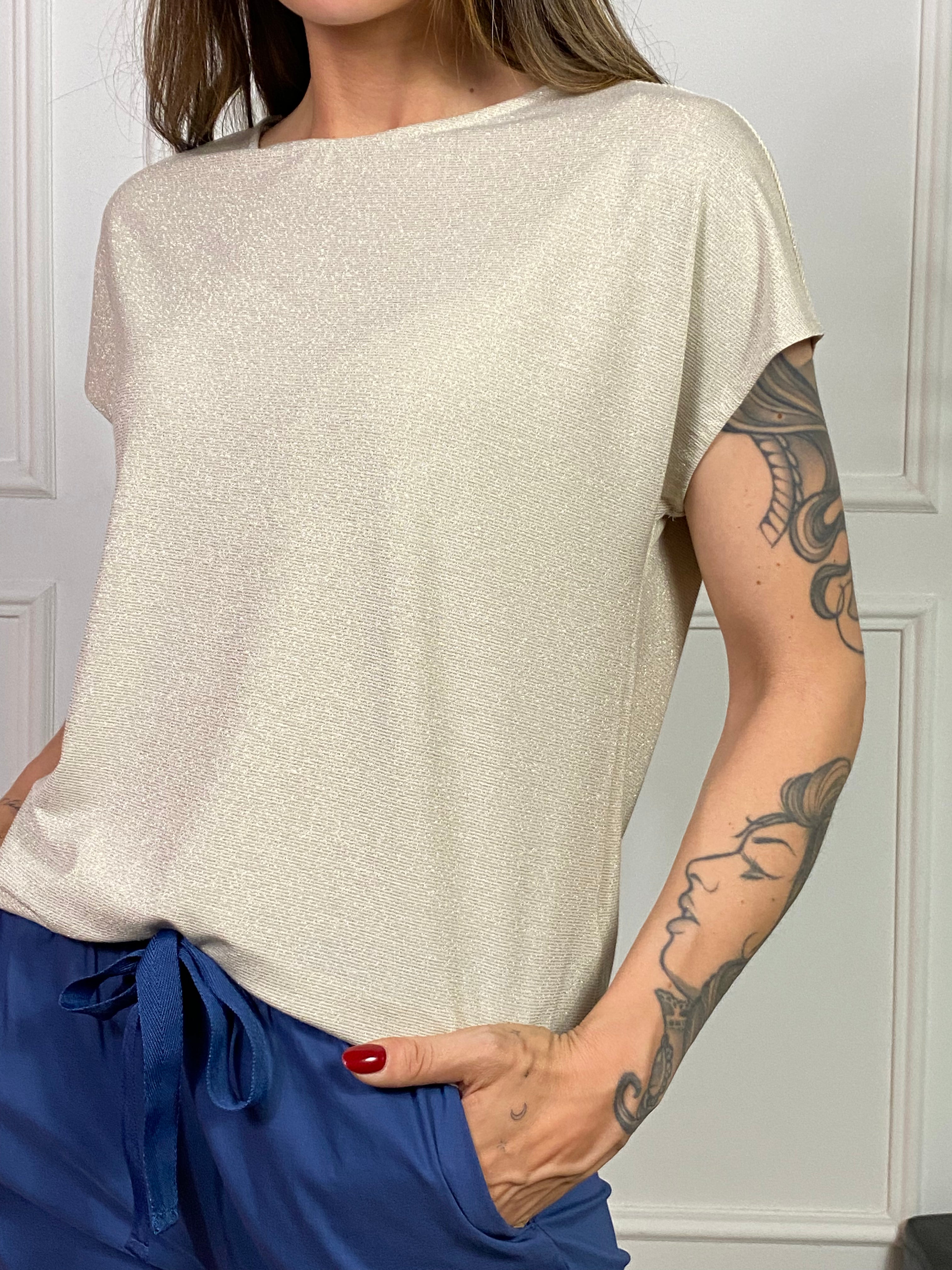 Maglia T-SHIRT MANICA CORTA in LUREX  Ragno ART. DS38T7