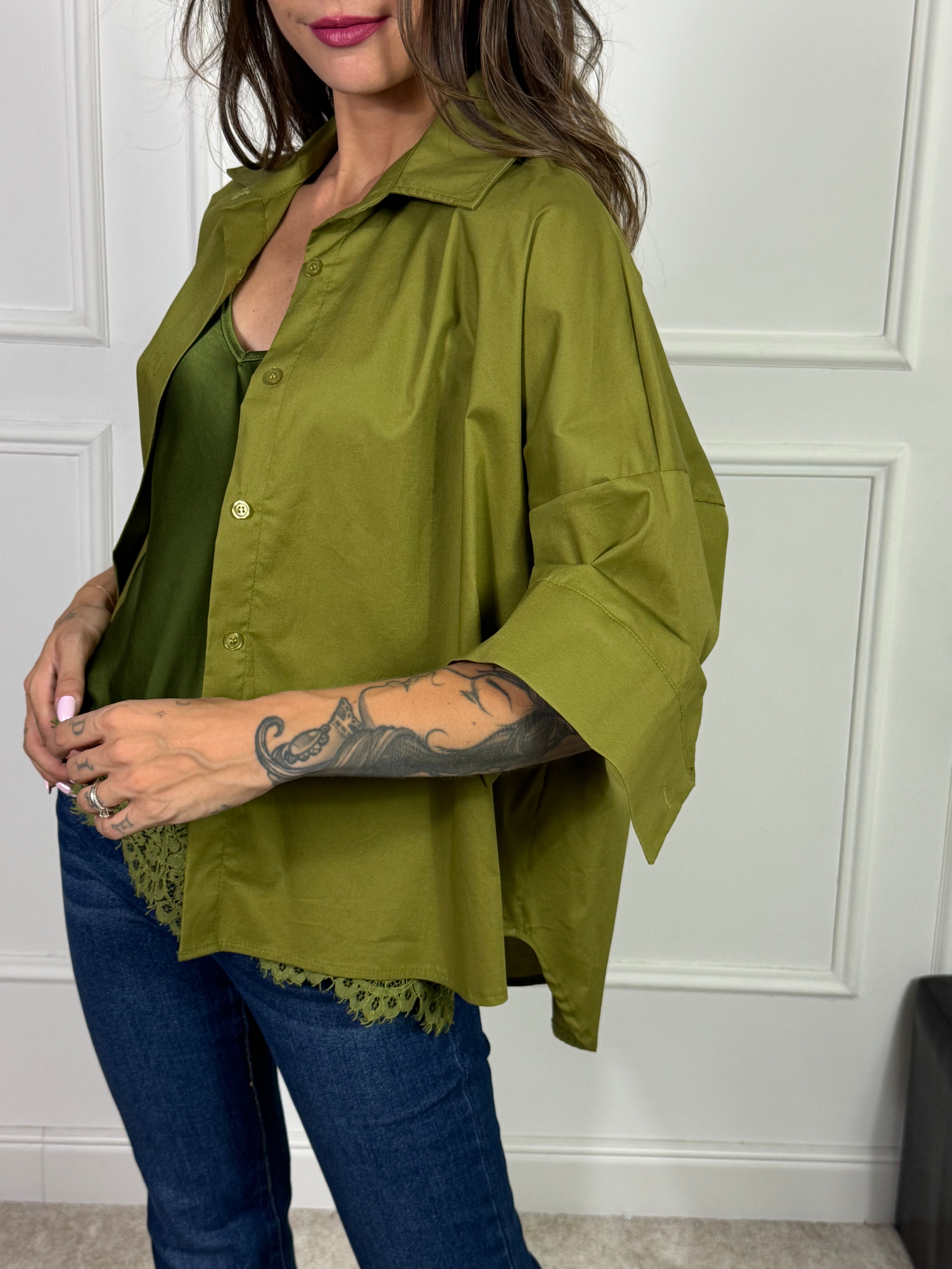 Camicia in cotone elasticizzato OVER Victoria ILMH