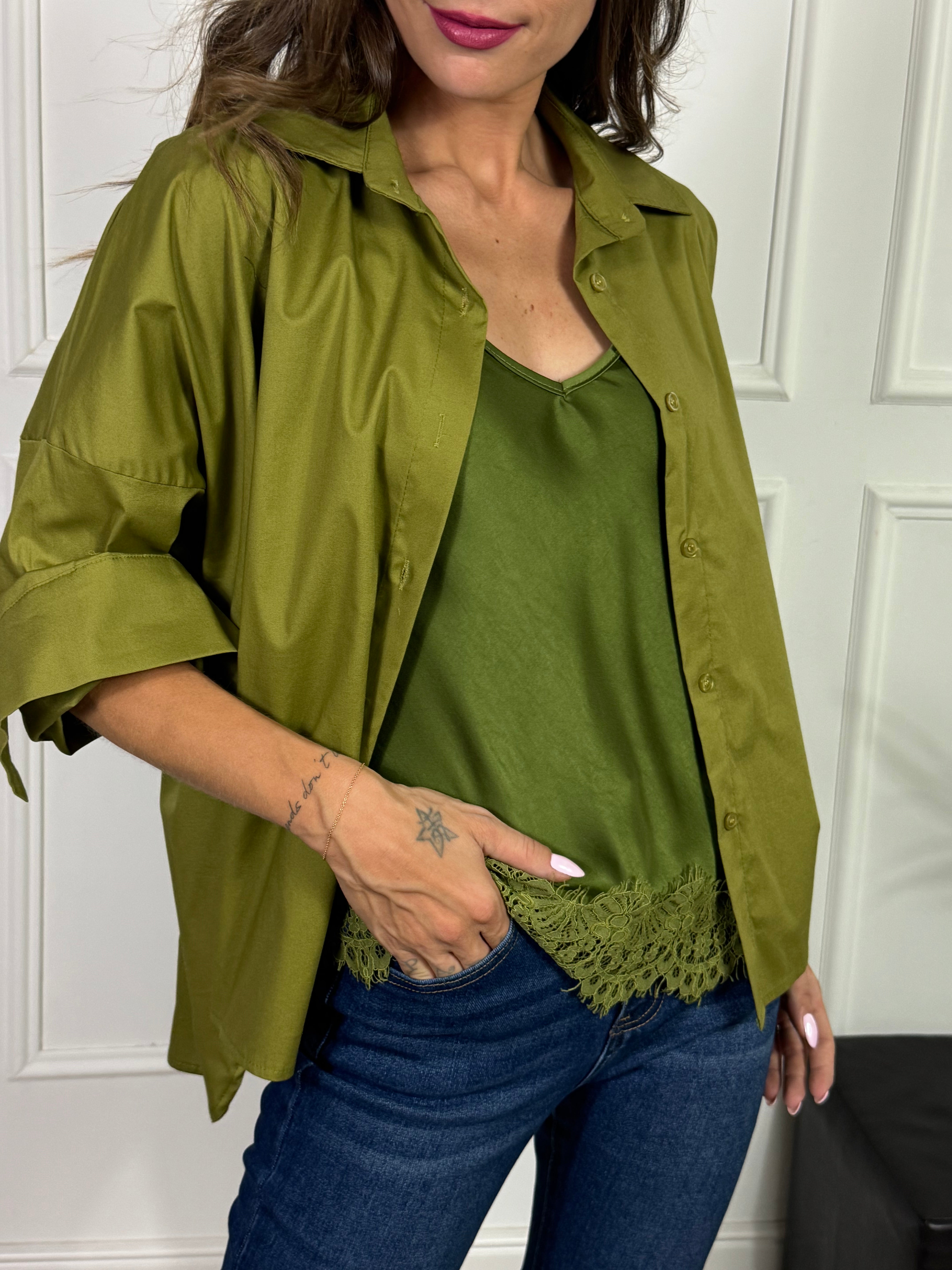 Camicia in cotone elasticizzato OVER Victoria ILMH