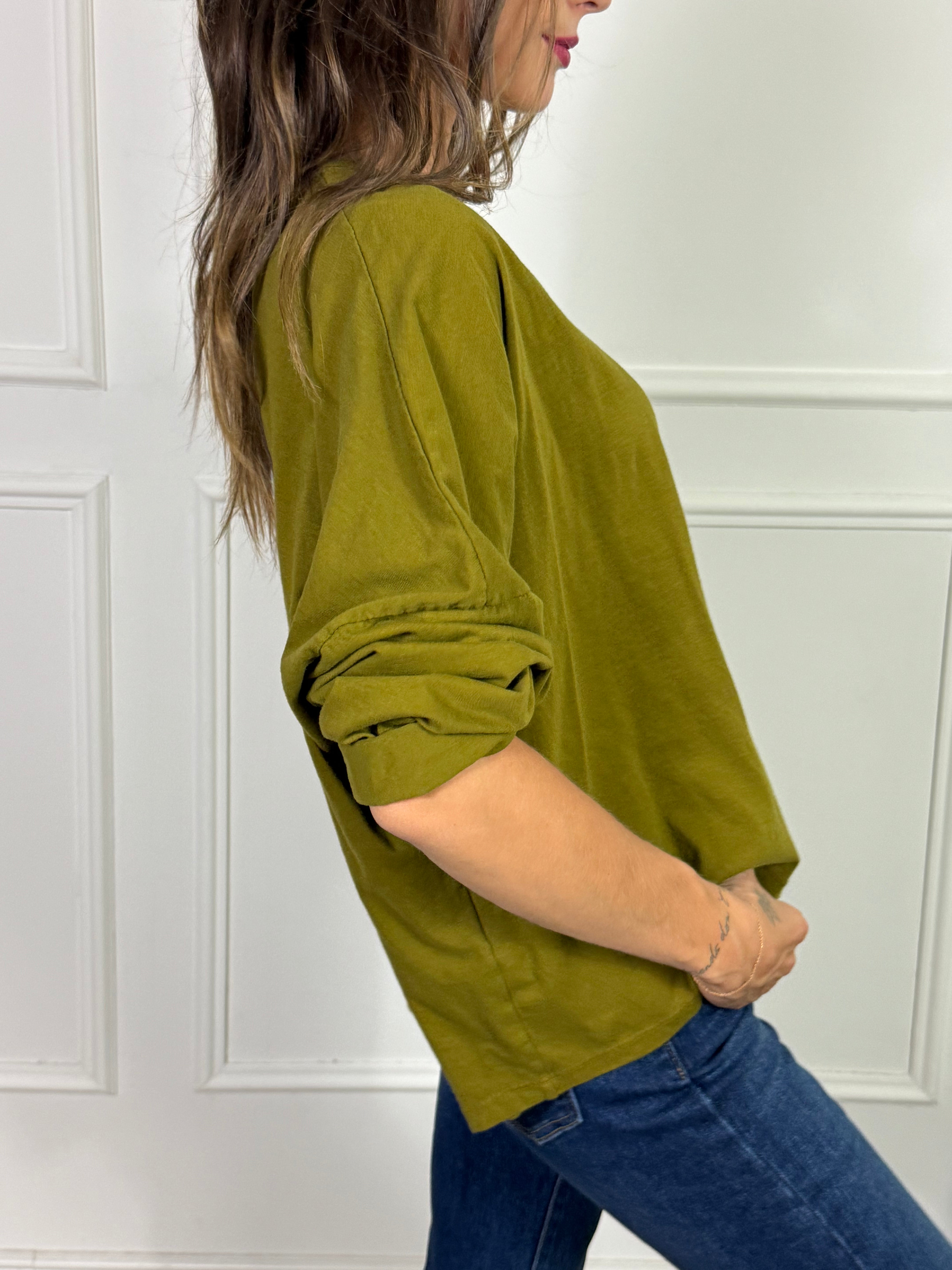 Maglia in cotone manica lunga OVER Victoria ILMH SCOLLO V