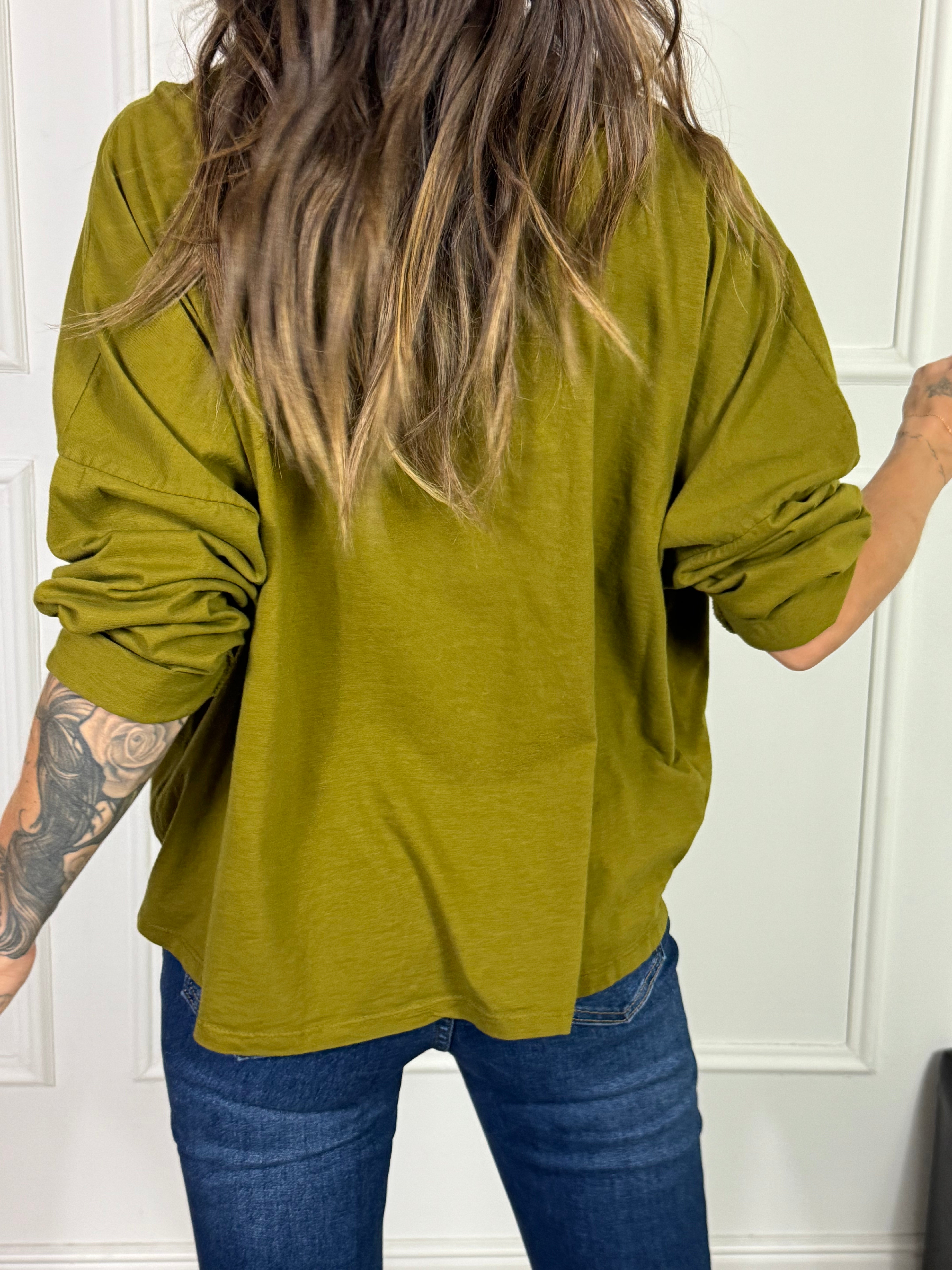 Maglia in cotone manica lunga OVER Victoria ILMH SCOLLO V