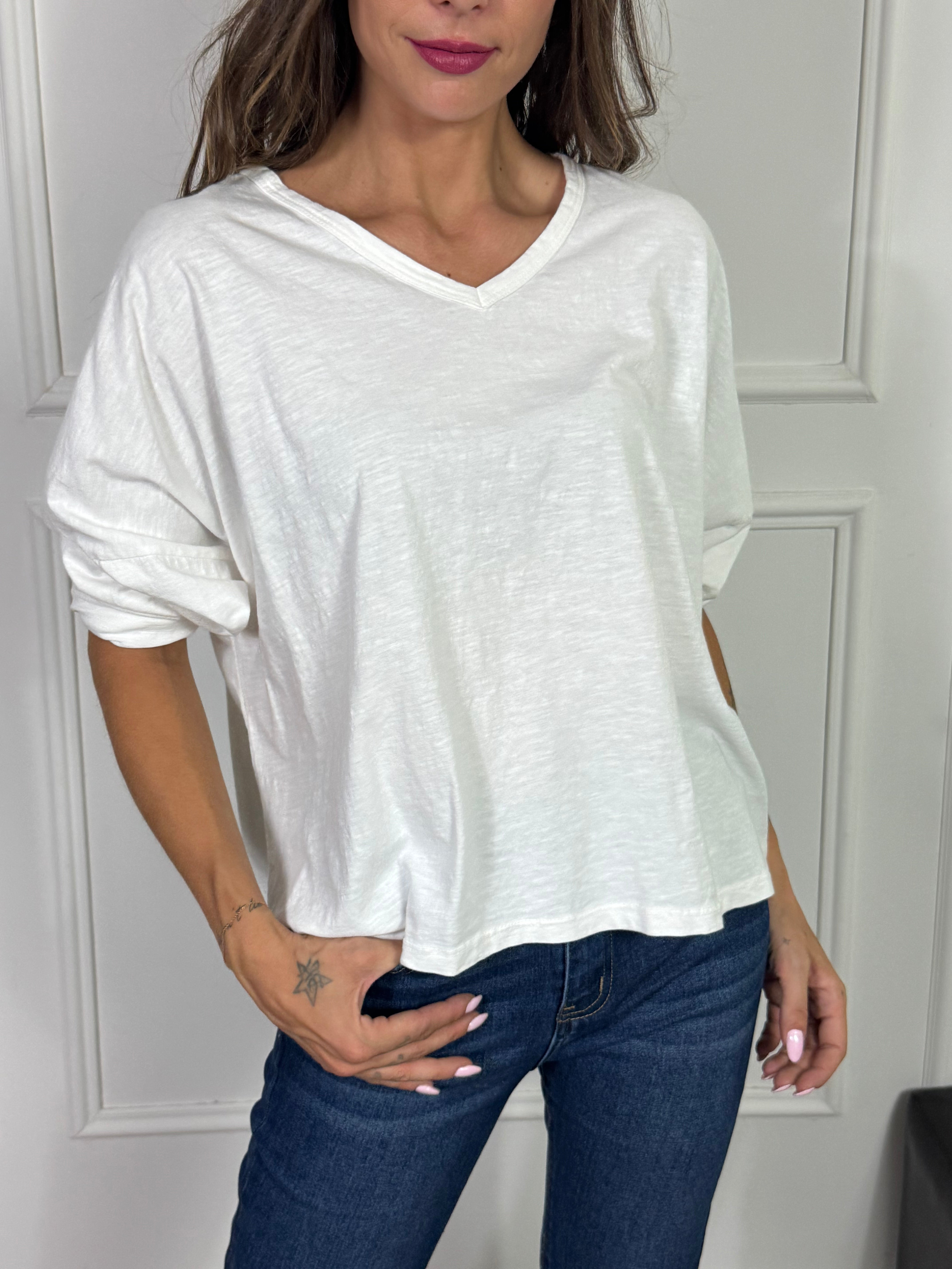 Maglia in cotone manica lunga OVER Victoria ILMH SCOLLO V