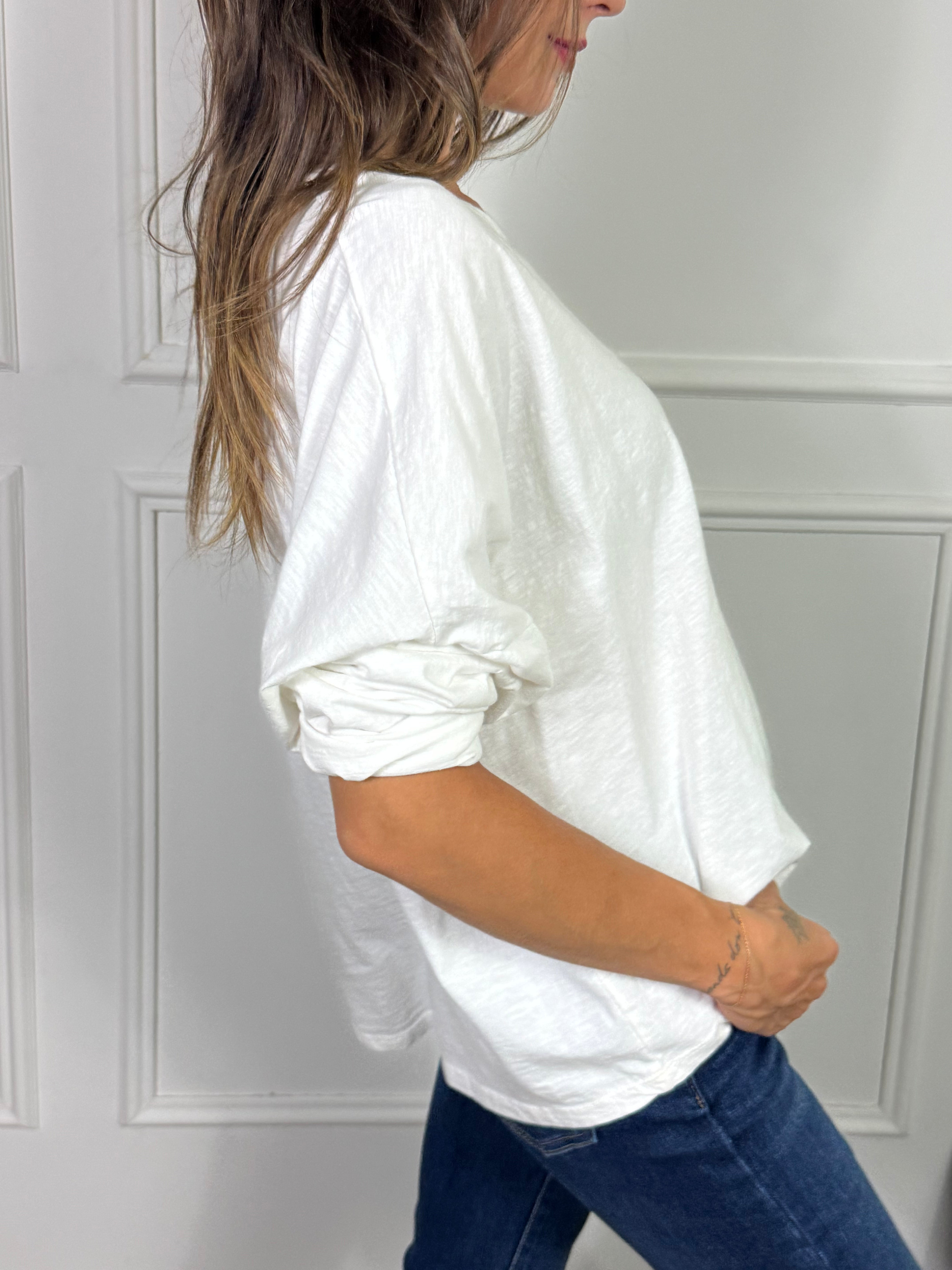Maglia in cotone manica lunga OVER Victoria ILMH SCOLLO V