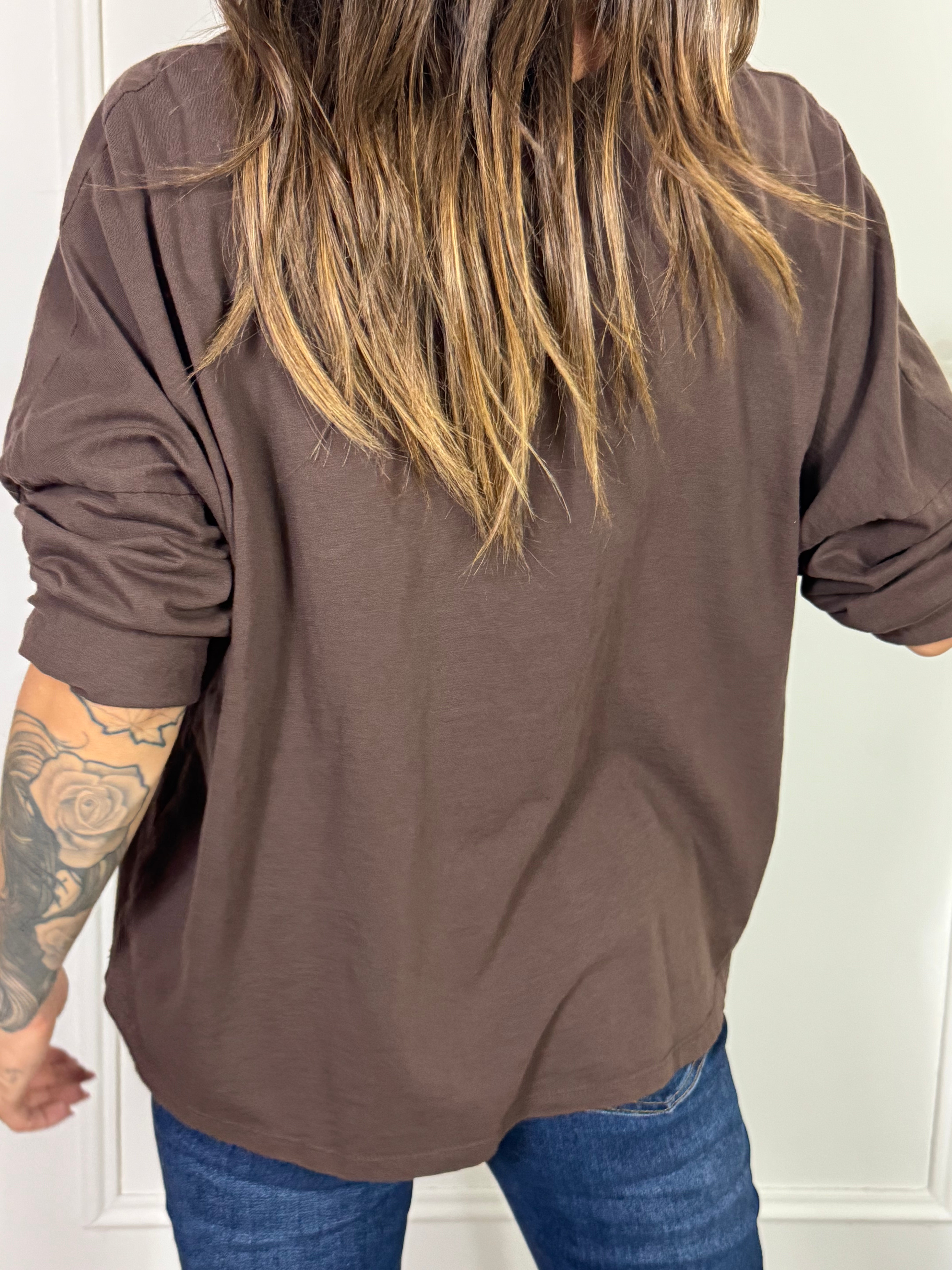 Maglia in cotone manica lunga OVER Victoria ILMH SCOLLO V