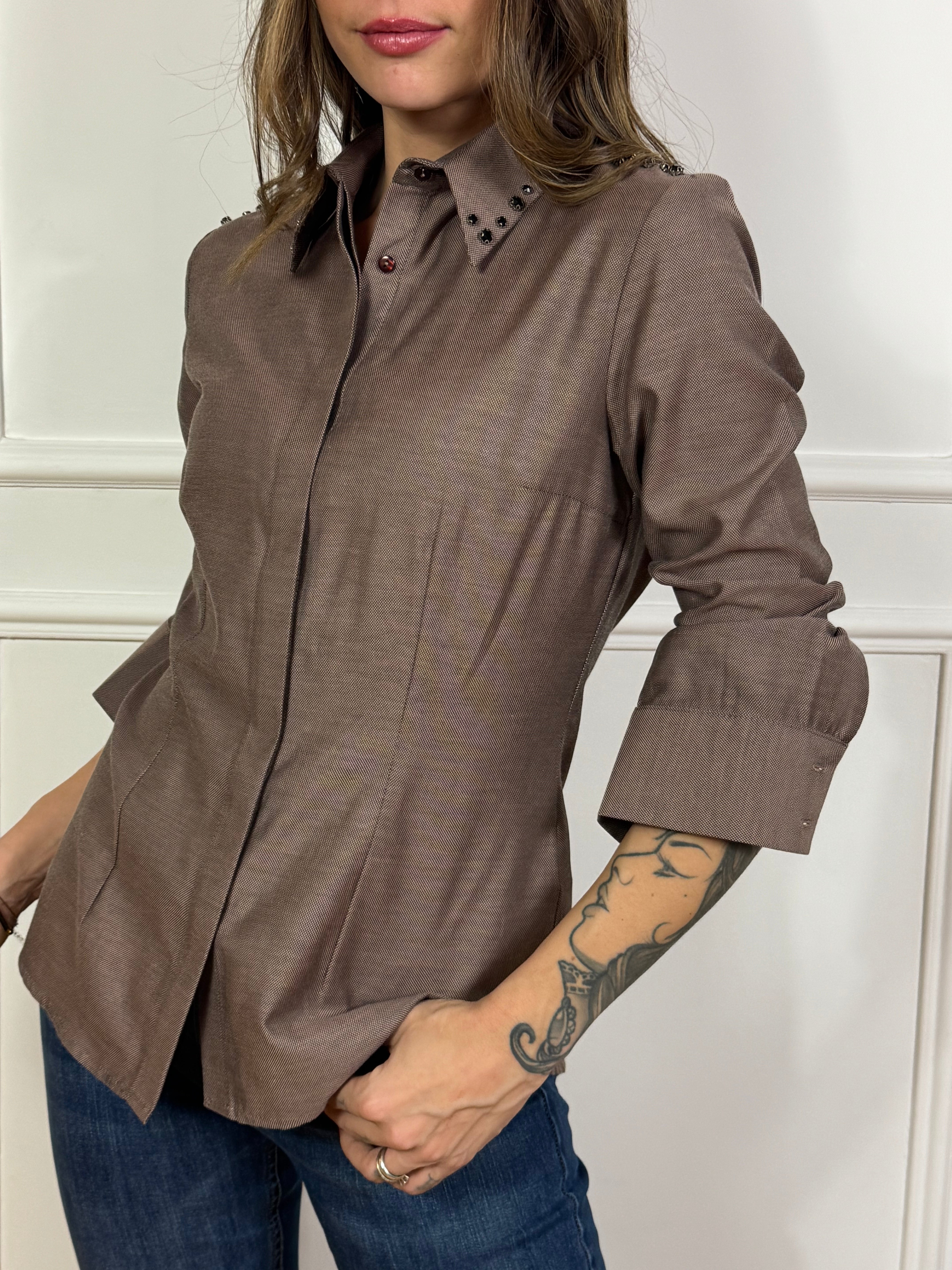 Camicia Oxford Susy Mix con zirconi