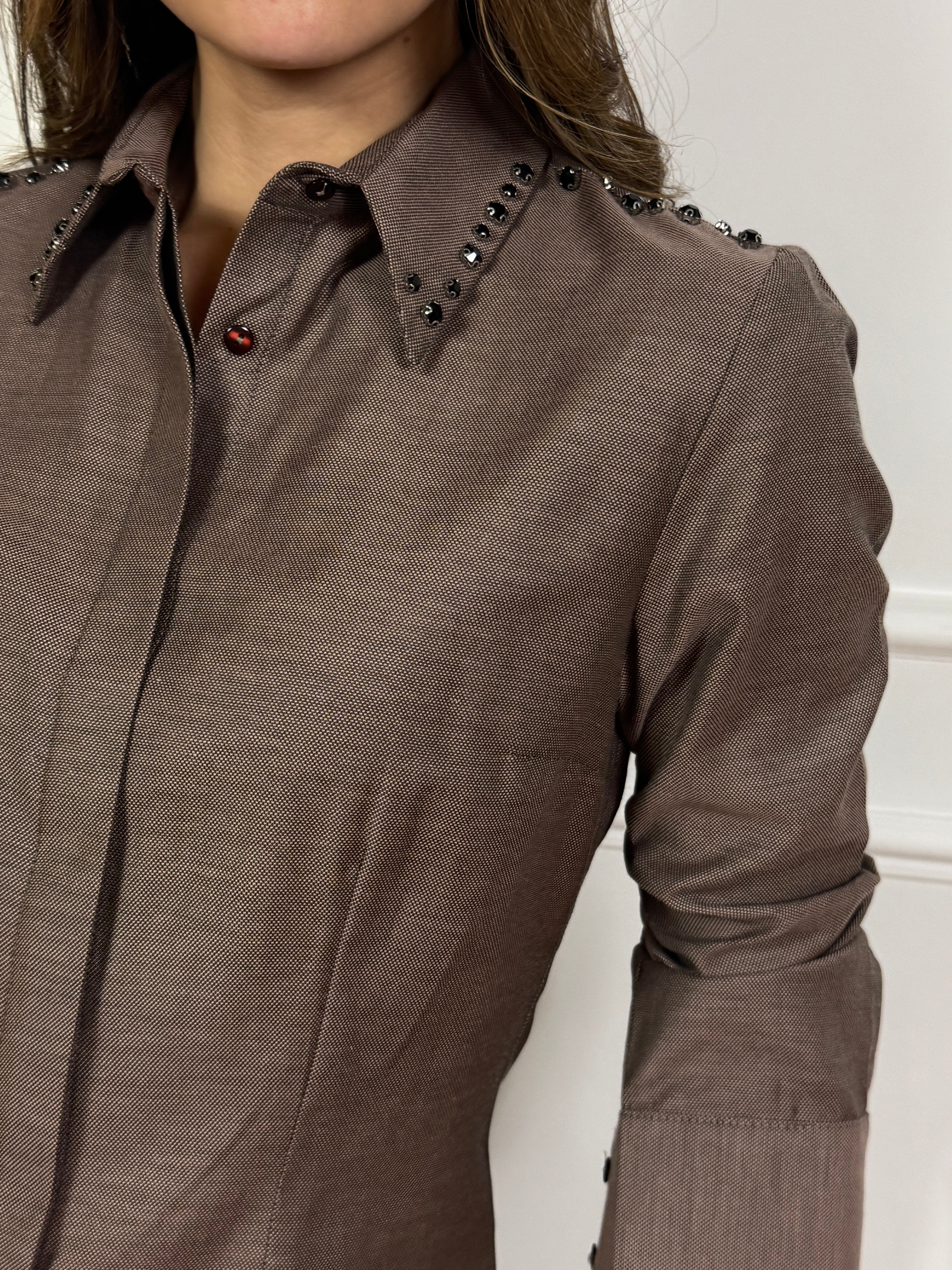 Camicia Oxford Susy Mix con zirconi