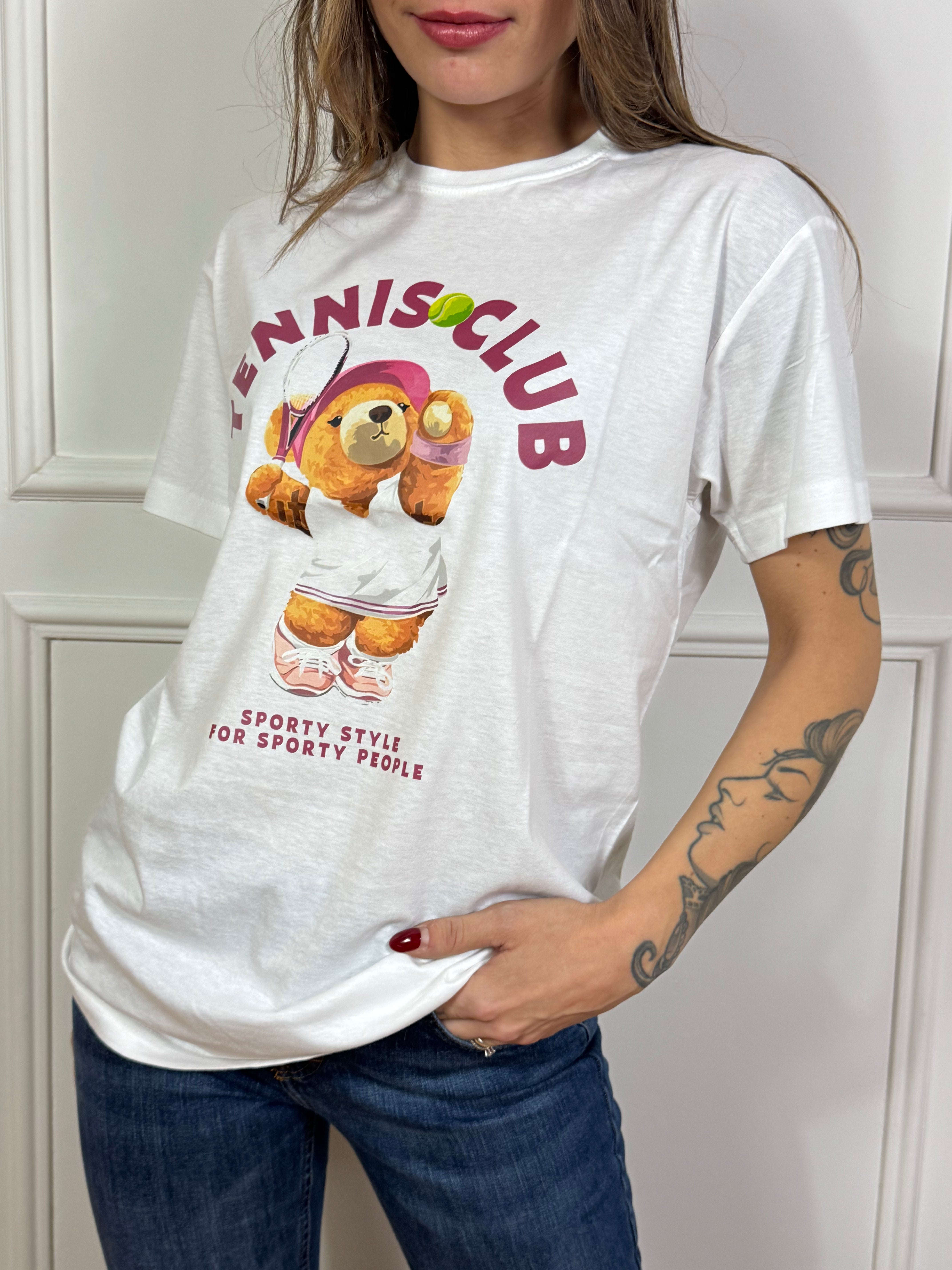 T-shirt con stampa Susy Mix ORSETTO TENNIS